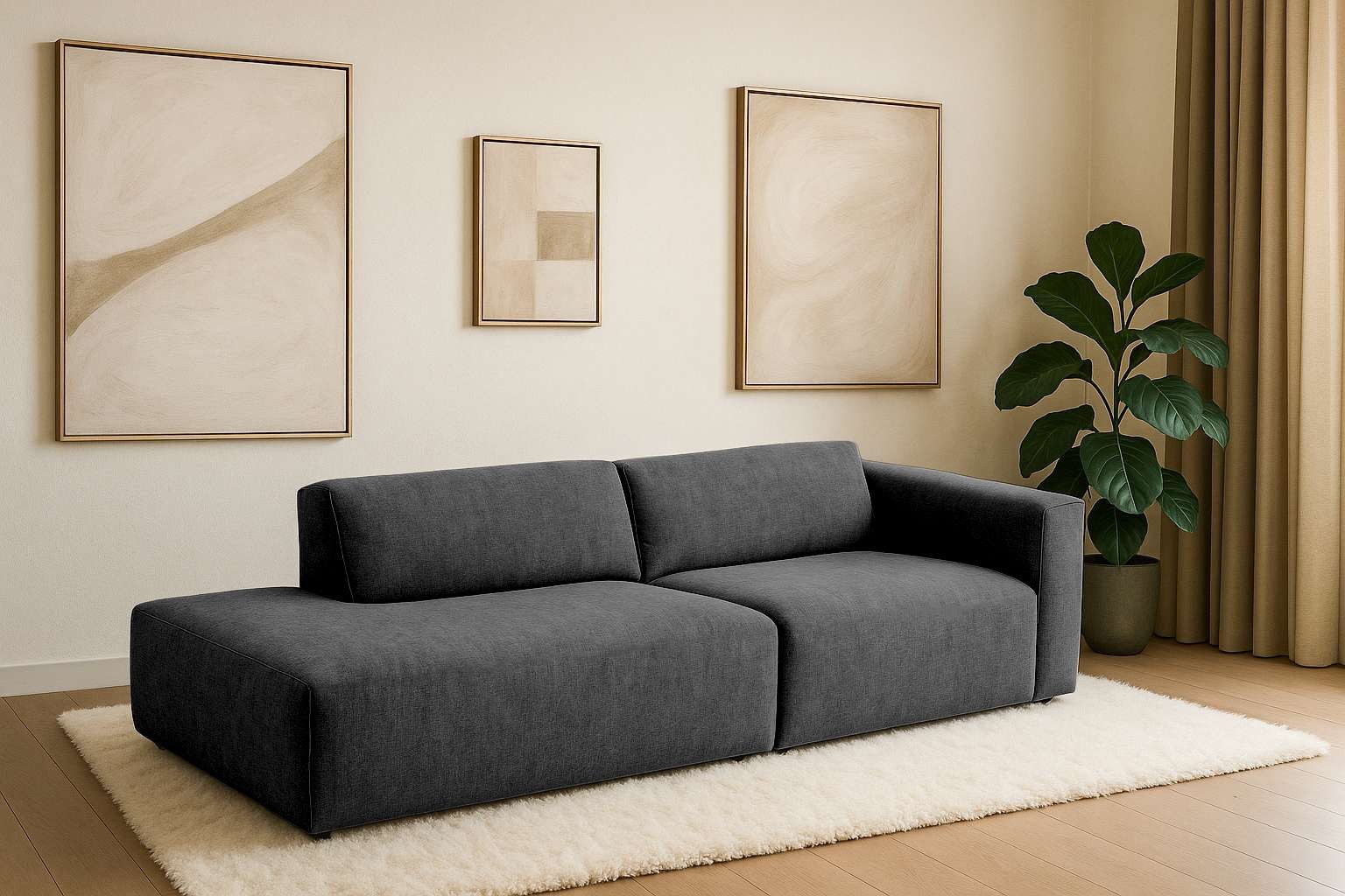 Home affaire 2-Sitzer "Noord mit Kedernaht, Breite 227 cm" Cord, Struktur, günstig online kaufen