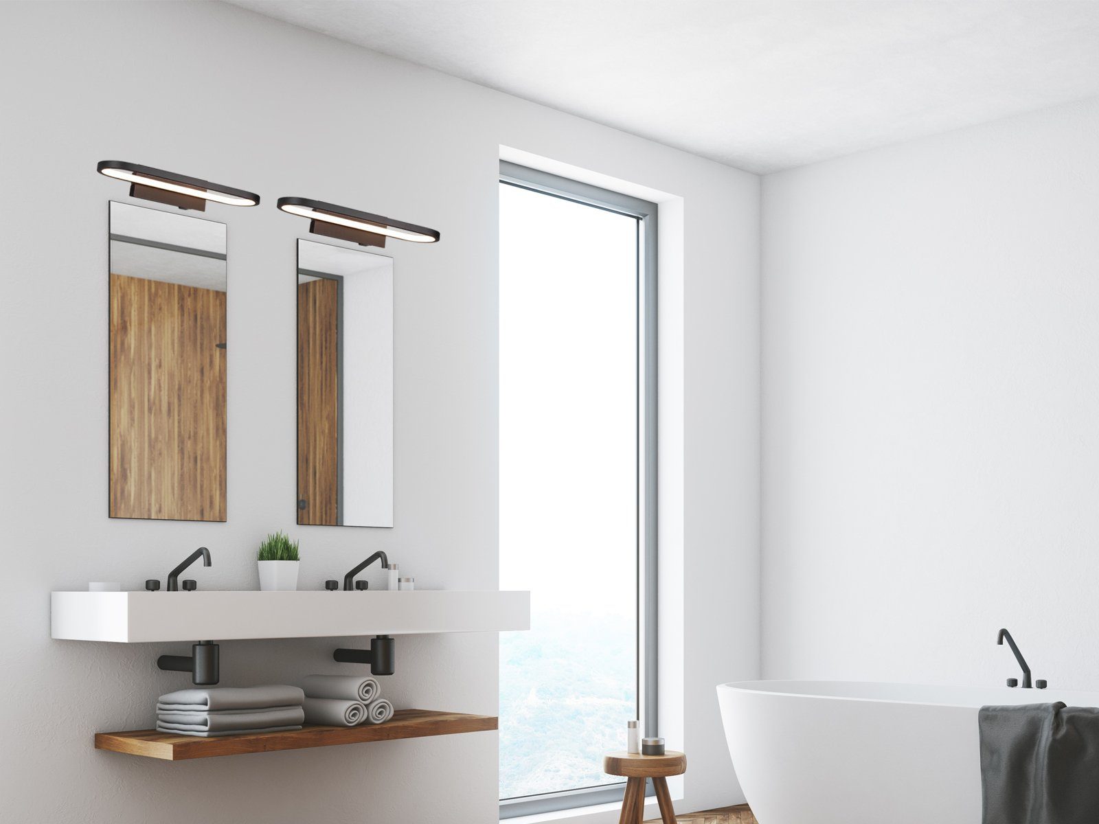 TRIO Leuchten Spiegelleuchte, LED fest integriert, Warmweiß, 2er Set Wand-l günstig online kaufen