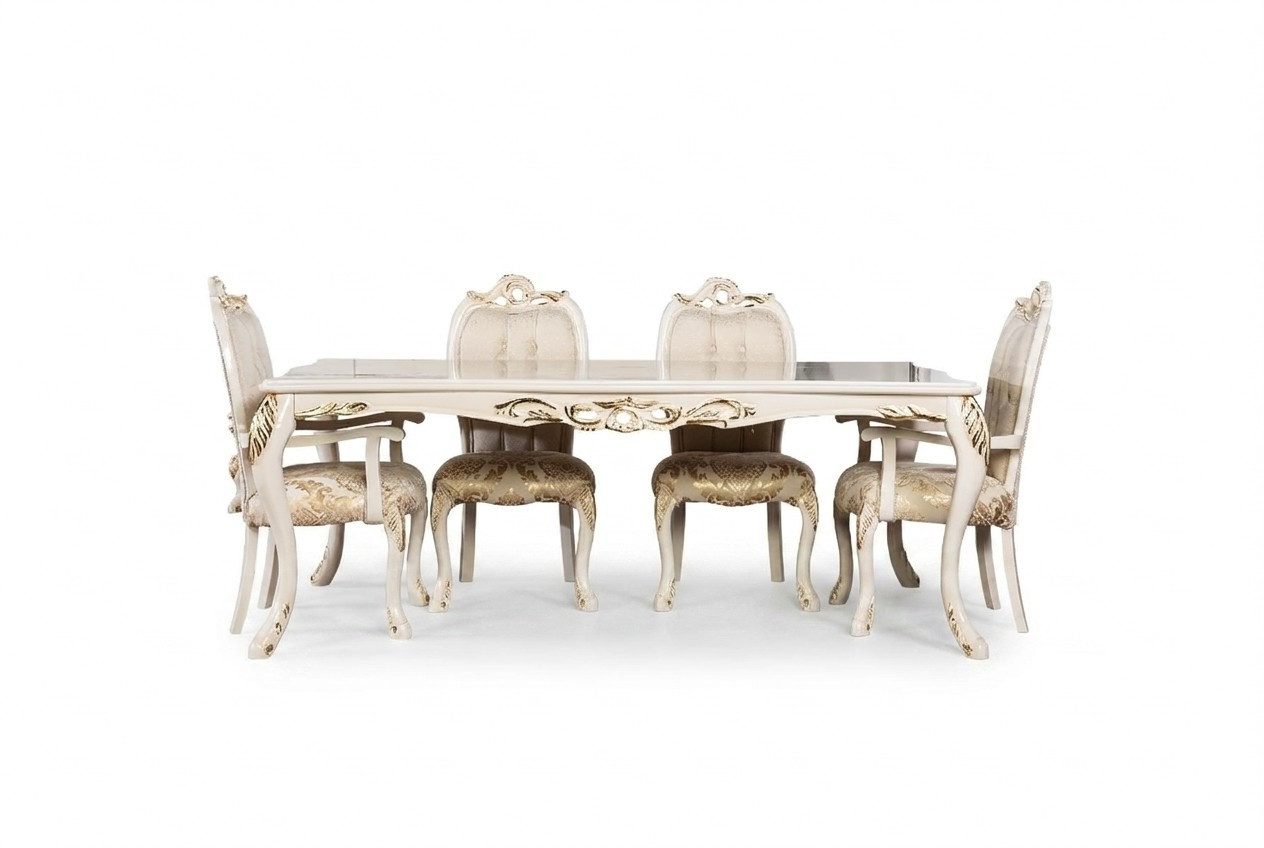 Xlmoebel Esstisch Klassischer Beige Design Tisch aus Holz für das Wohnzimmer, Made in Europa