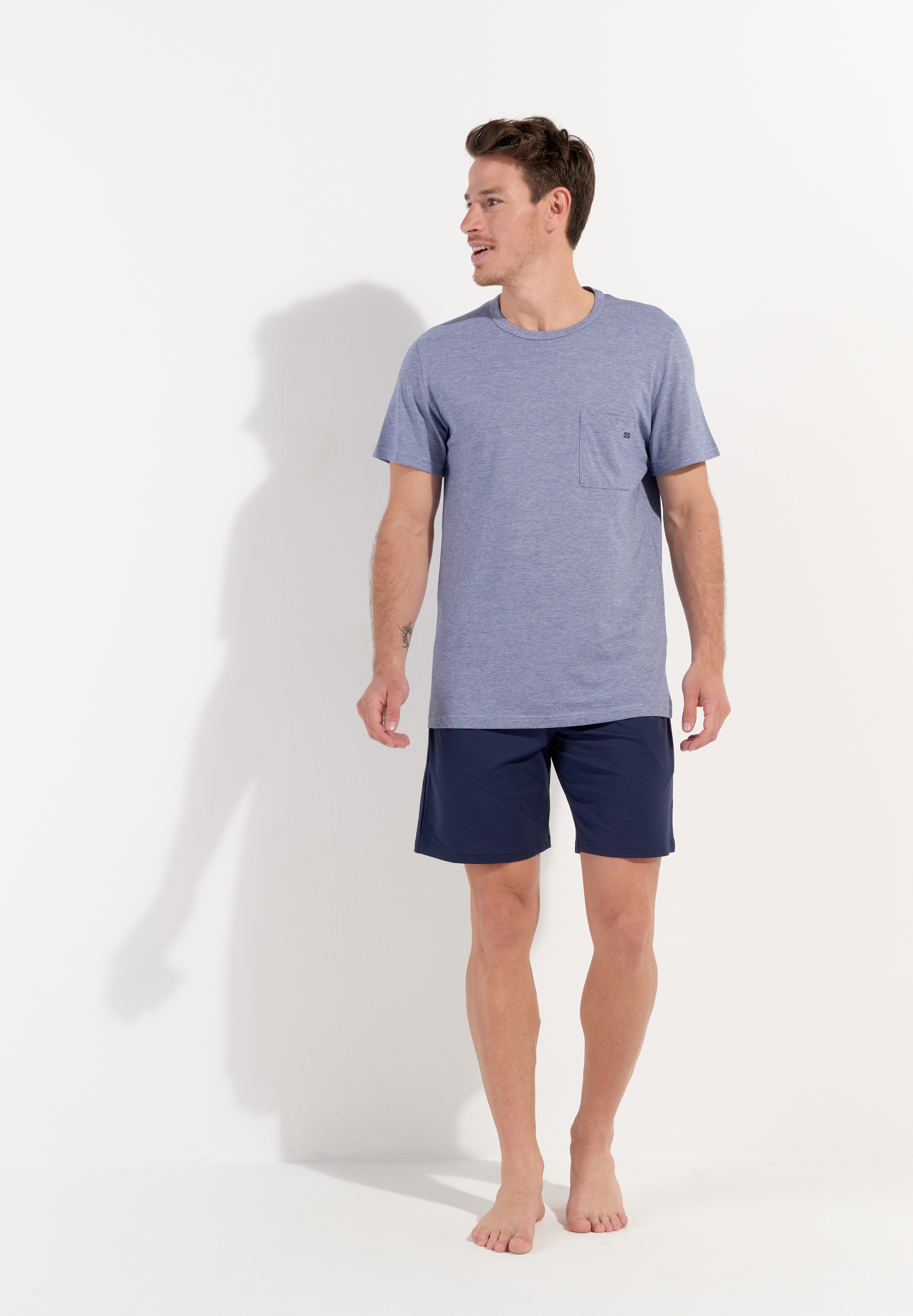 Hom Shorty Modal Comfort (2 tlg) Seitentaschen, Rundhalsausschnitt, Kurzarm, weich