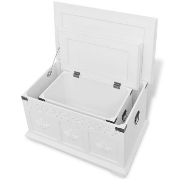vidaXL Aufbewahrungsbox Aufbewahrungstruhe 2 Stück Weiß