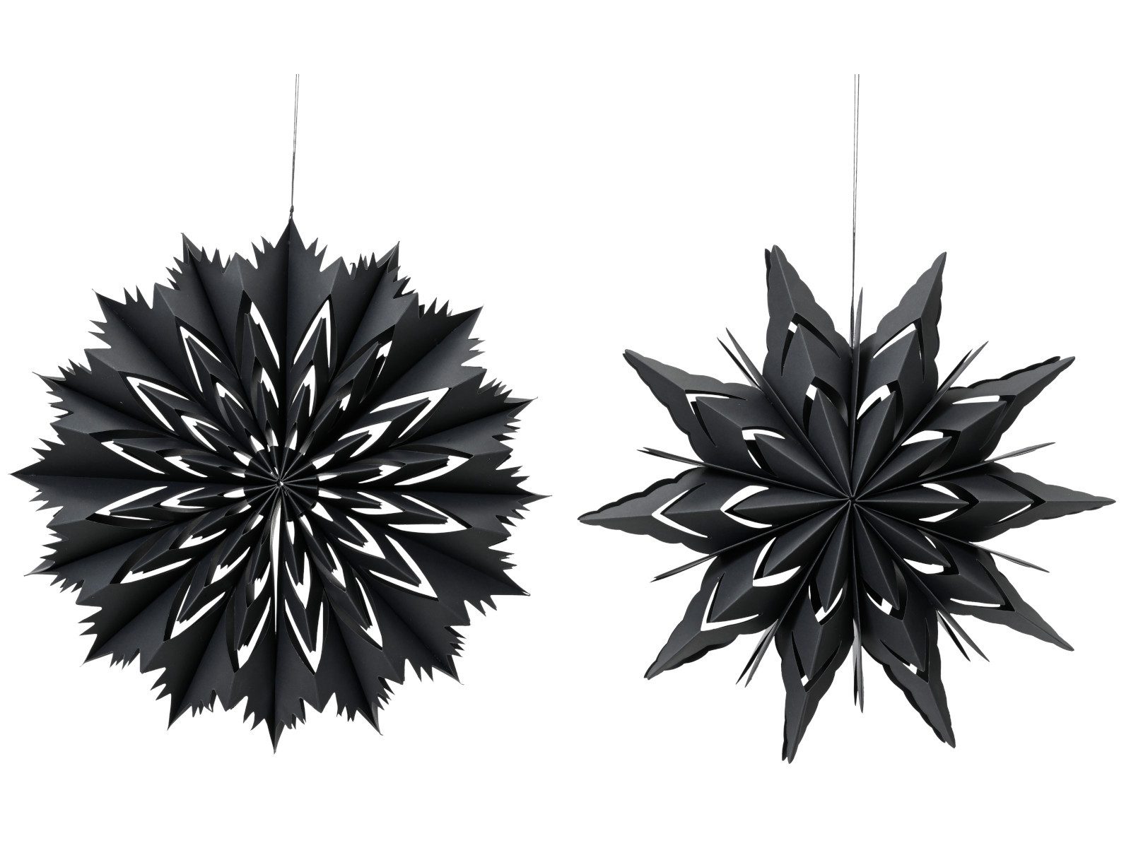 Decoris season decorations Dekohänger Dekoanhänger Stern Papier schwarz sortiert 30cm (1 Stück)