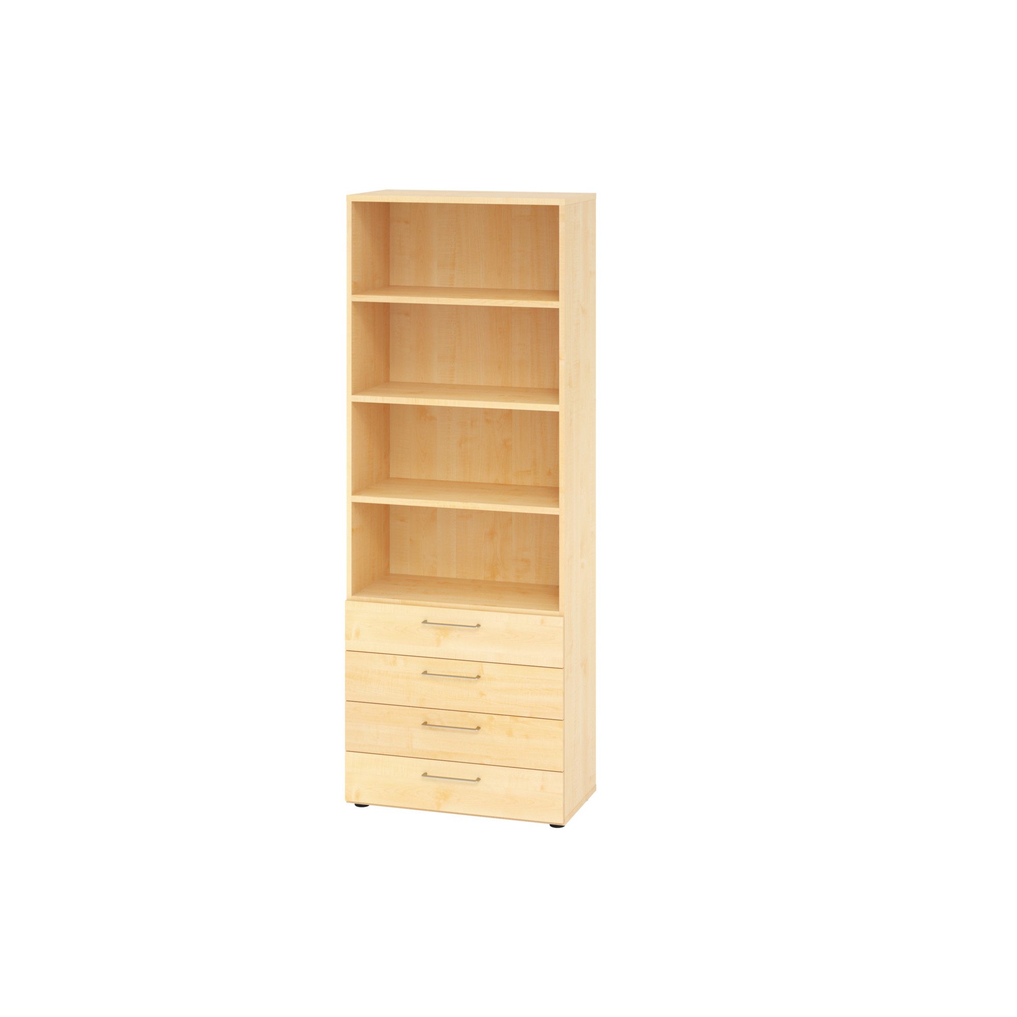 Aktenschrank Regal 6OH 4 Schübe Ahorn/Ahorn