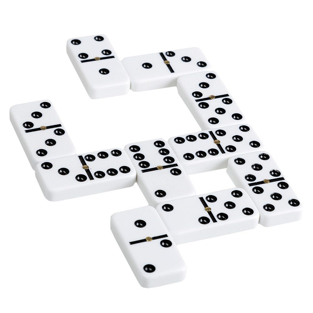 Idena Spiel Idena 6050012 - Domino Spiel mit 28 Steinen, in einer Metallbox, mit