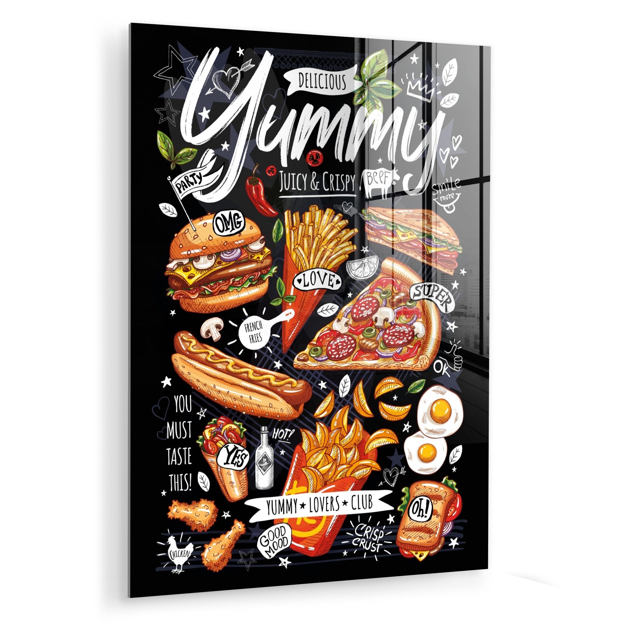 MuchoWow Acrylglasbild Schnellimbiss - Speisekarte - günstig online kaufen