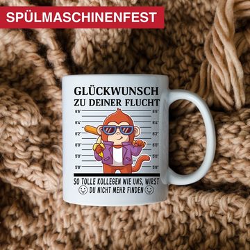 Giftandprint Tasse Kollegen Abschied, Abschiedsgeschenke für Kollege mit Affemotiv, Beidseitig, Spülmaschinen-/Mikrowellengeeignet, inkl. Geschenkbox