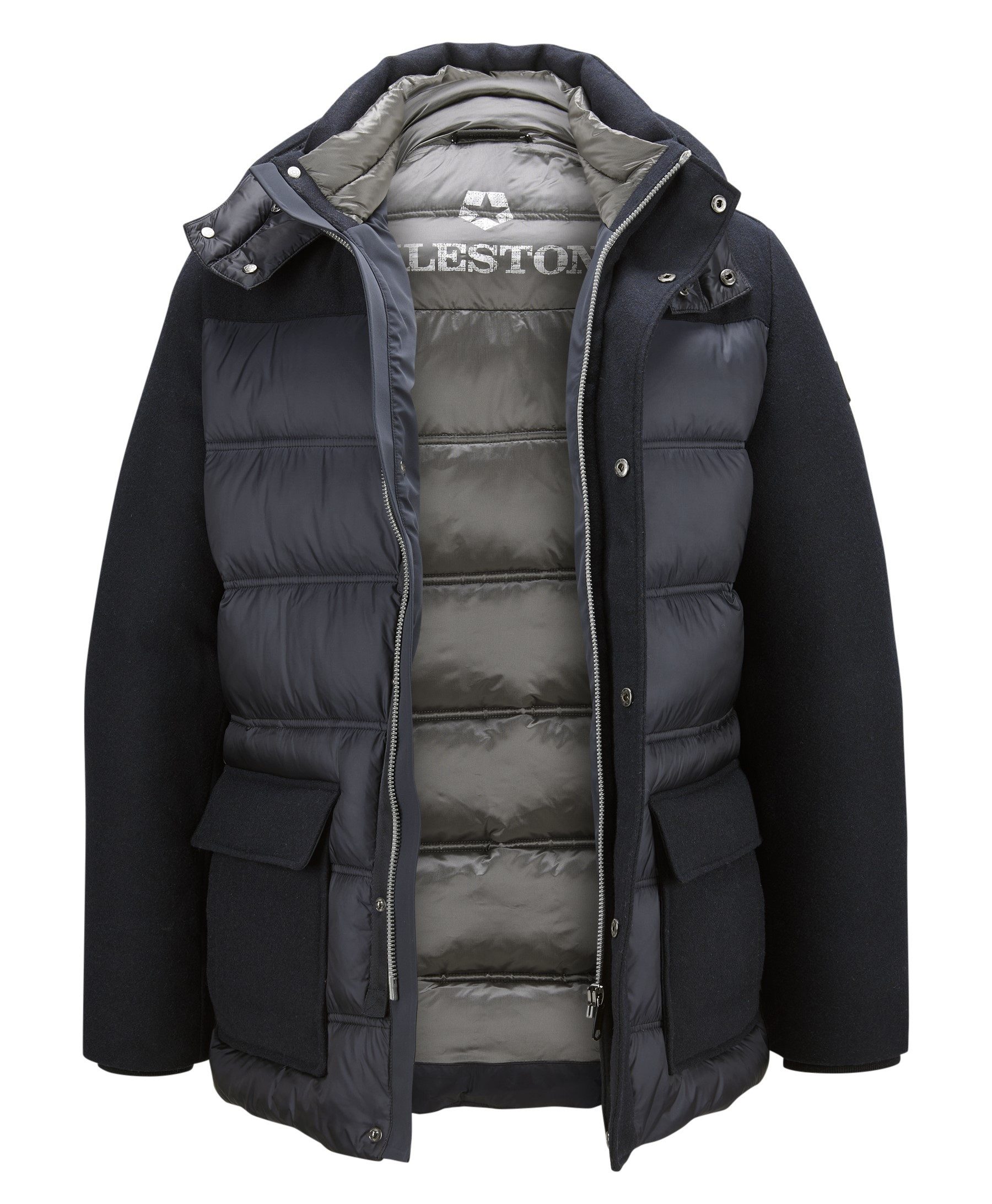 Milestone Steppjacke MSHoward Materialmix aus Wollmischung mit abtrennbarer günstig online kaufen