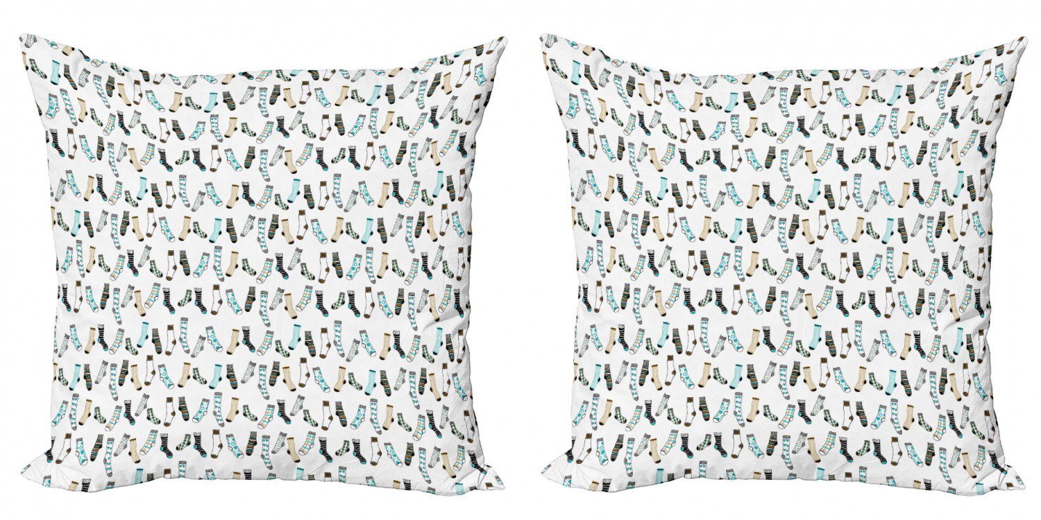 Kissenbezüge Modern Accent Doppelseitiger Digitaldruck, Abakuhaus (2 Stück), Karikatur Regen von Socken Wäsche