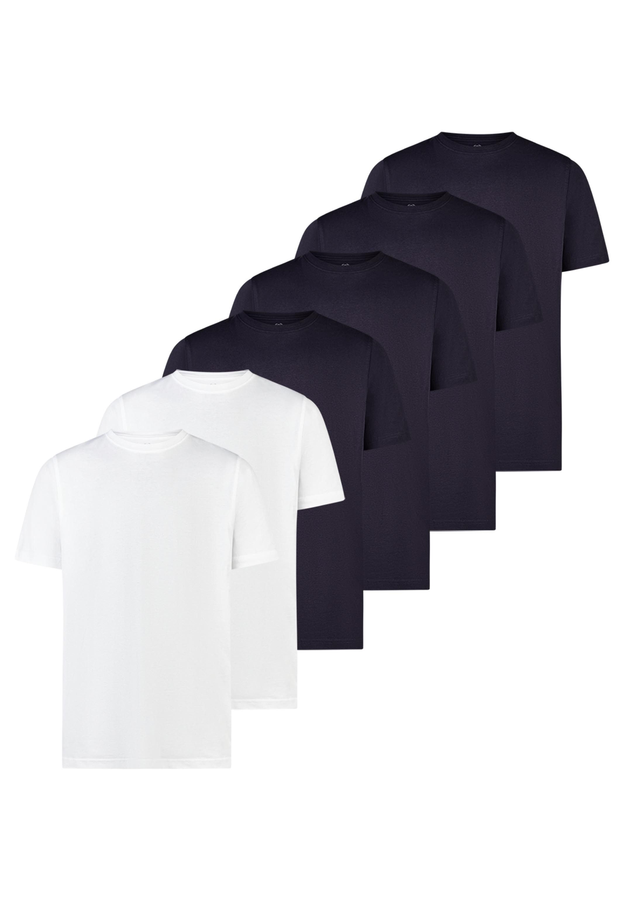 LERROS T-Shirt 6er Pack Basic (Spar-Set, 6-tlg) T-Shirt - Baumwolle - Atmungsaktiv - Reine Baumwolle