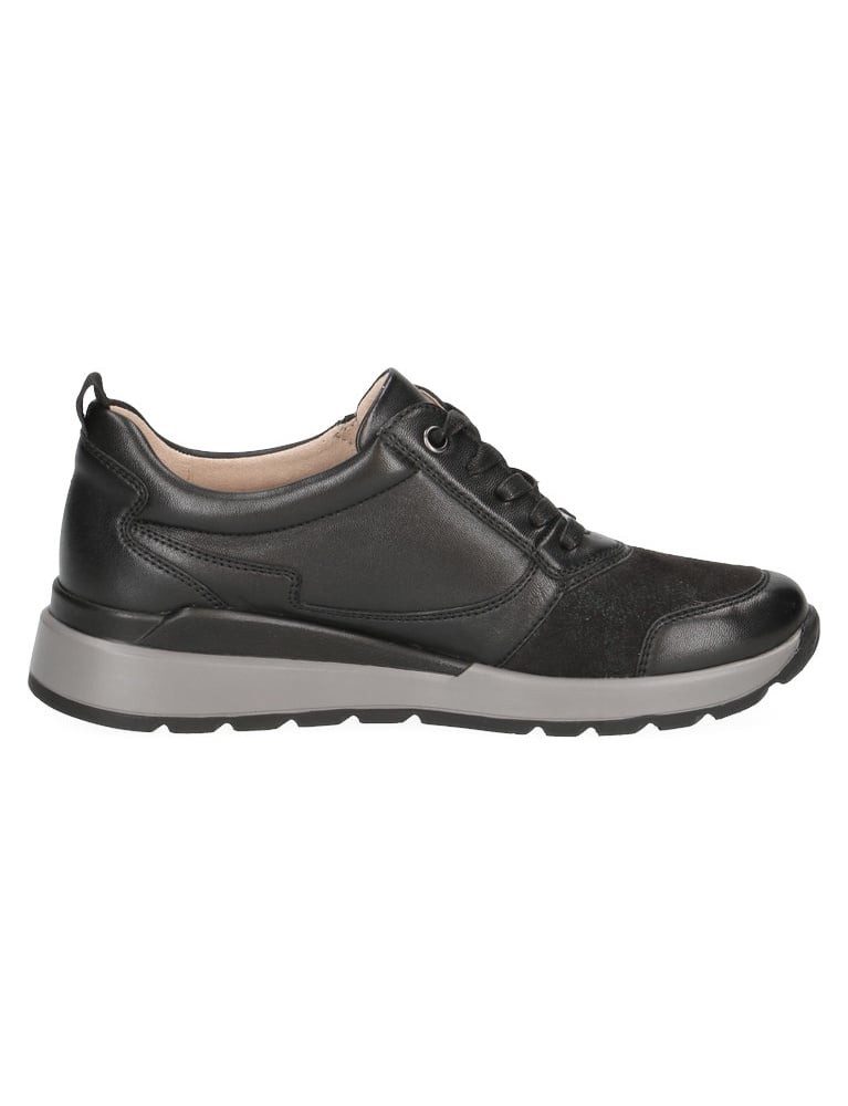 Caprice 23760 (Leder, mit seitlichen Reissverschluss) schwarz Damen Sneaker