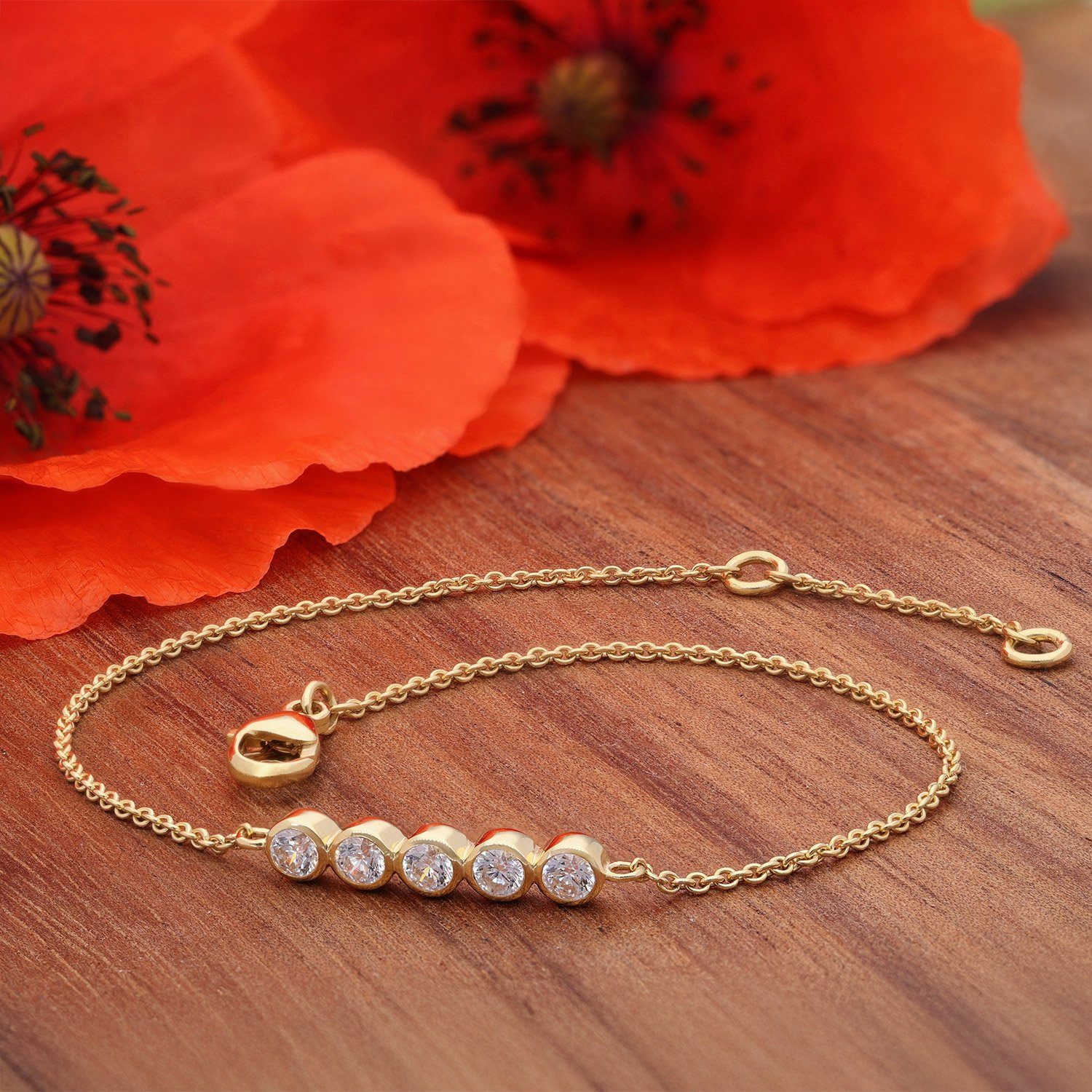 Glizz Goldarmband GL8812, für Damen Gold 333/8K mit Zirkonia