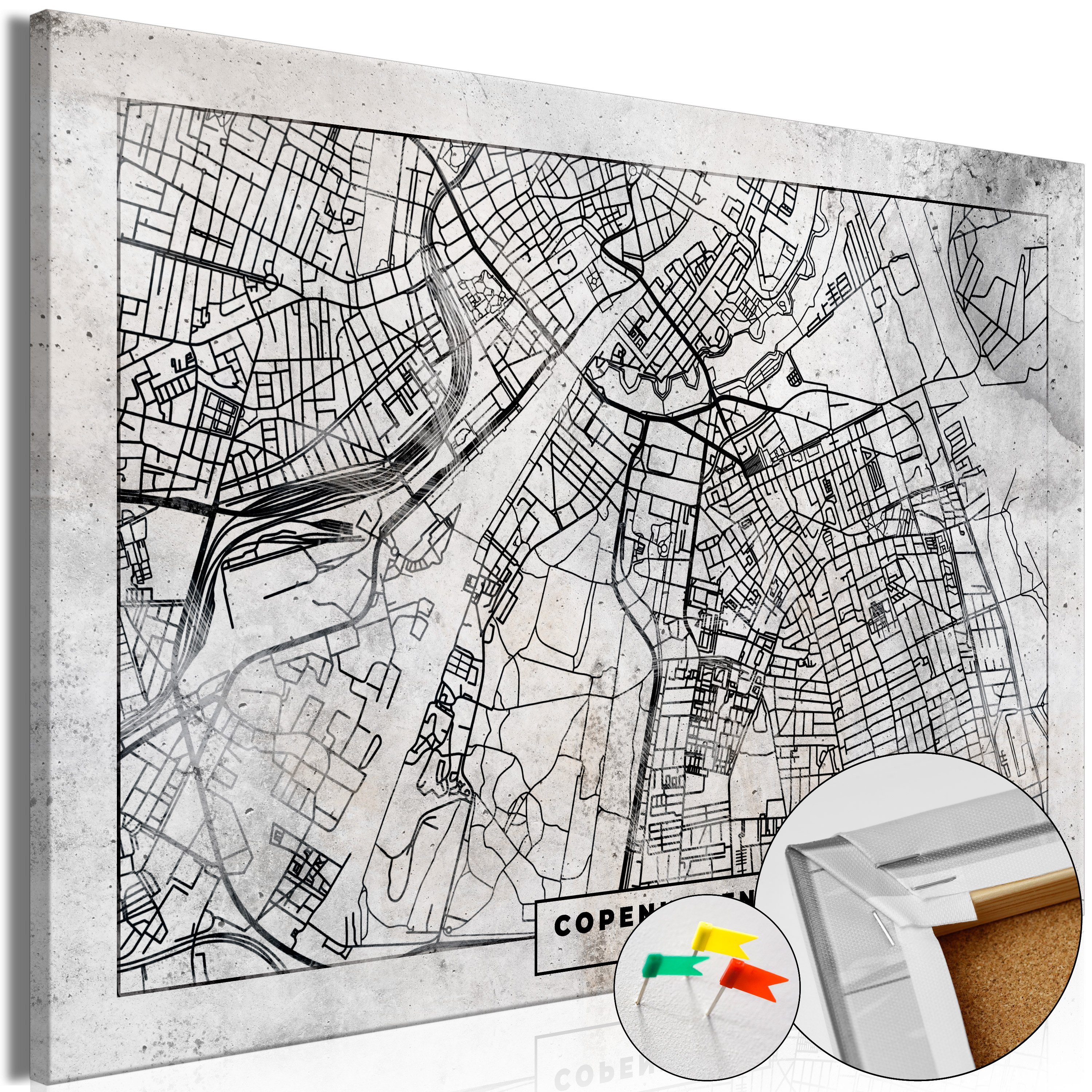 Artgeist Pinnwand Copenhagen Plan [Cork Map]