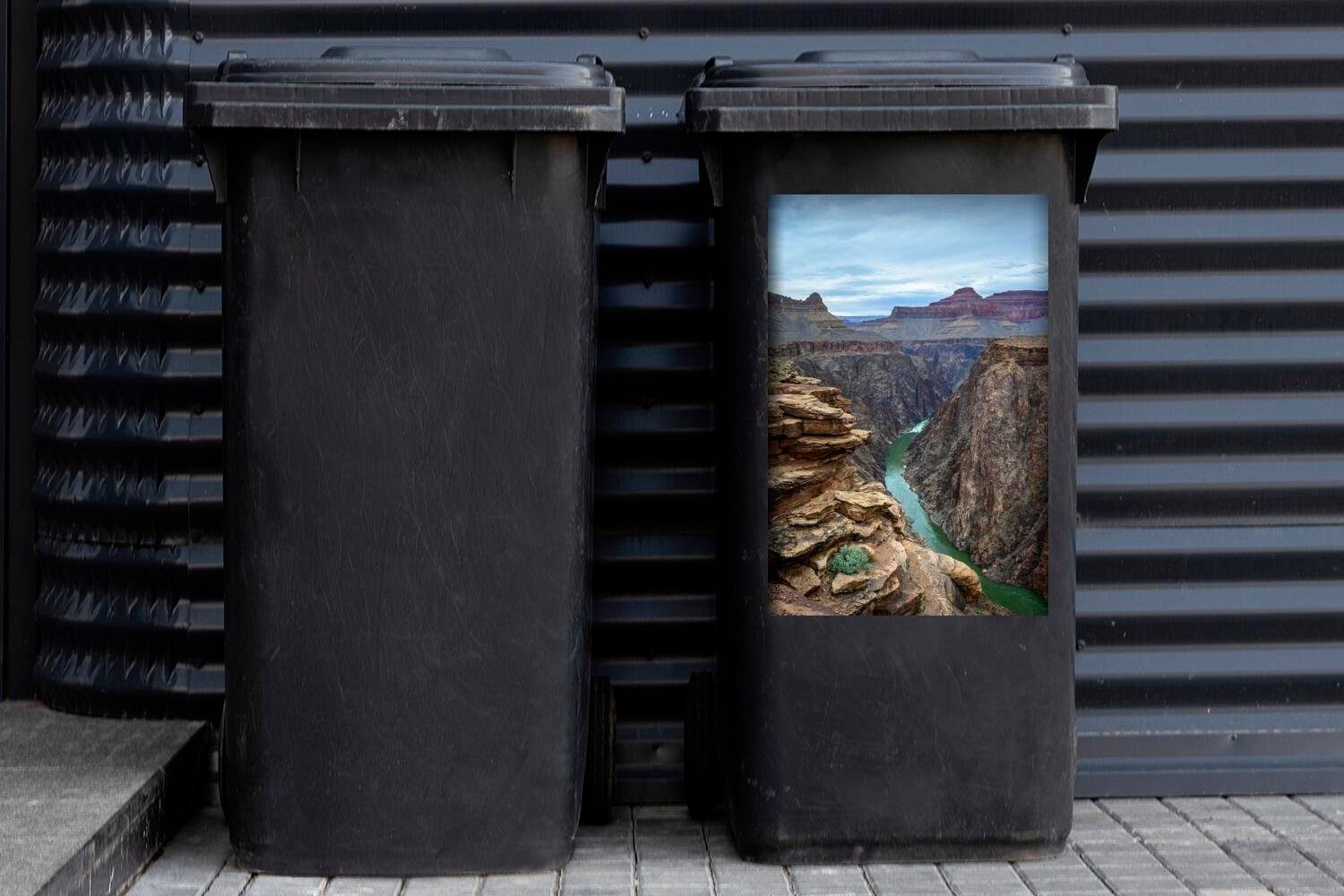 Abfalbehälter aus (1 Plateau MuchoWow Canyon Point vom Grand Sticker, Mülleimer-aufkleber, Wandsticker St), Container, Mülltonne,