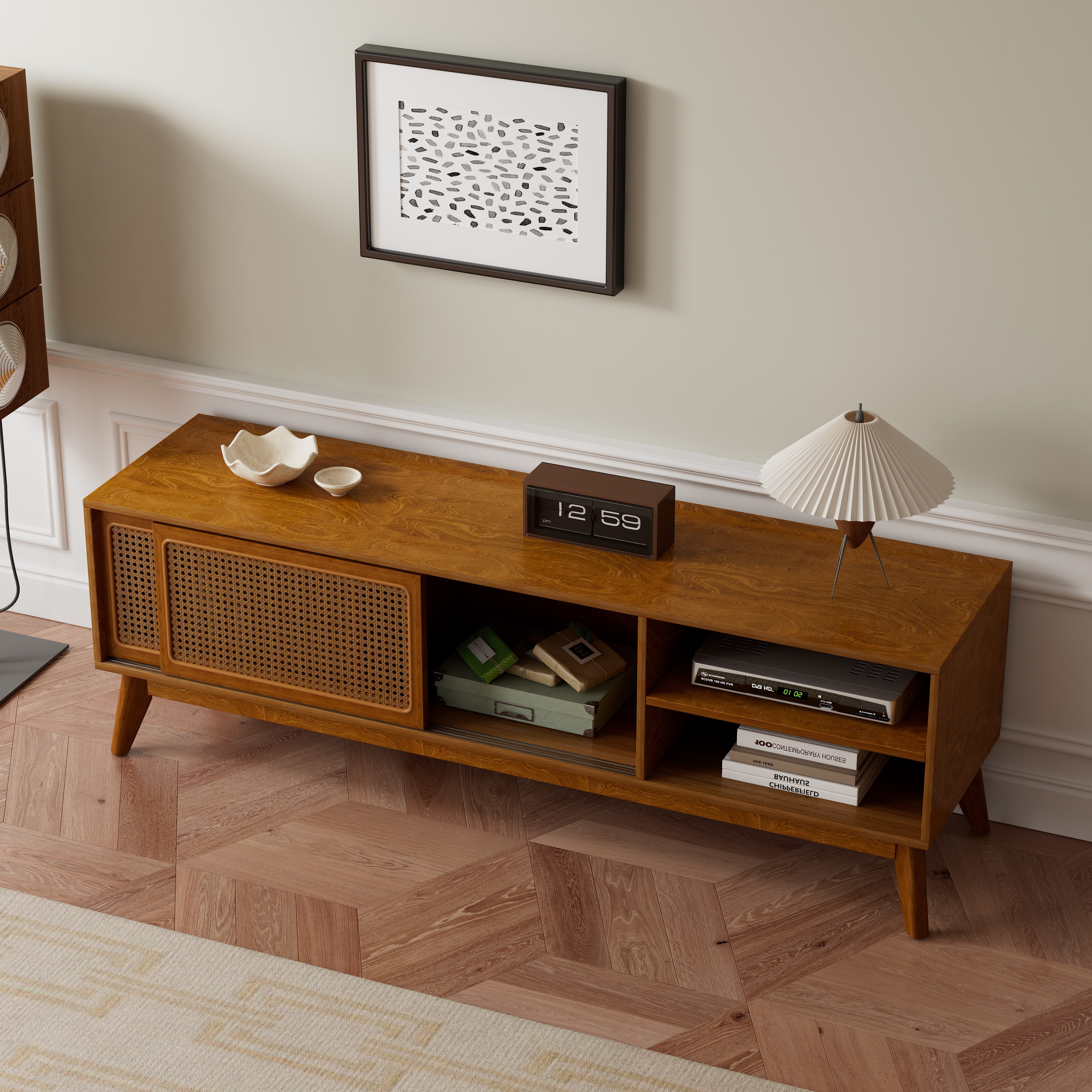 Fine Life Pro TV-Schrank Lowboard / TV‑Schrank / TV‑Lowboard für Wohnzimmer, für Fernseher bis 65 Zoll