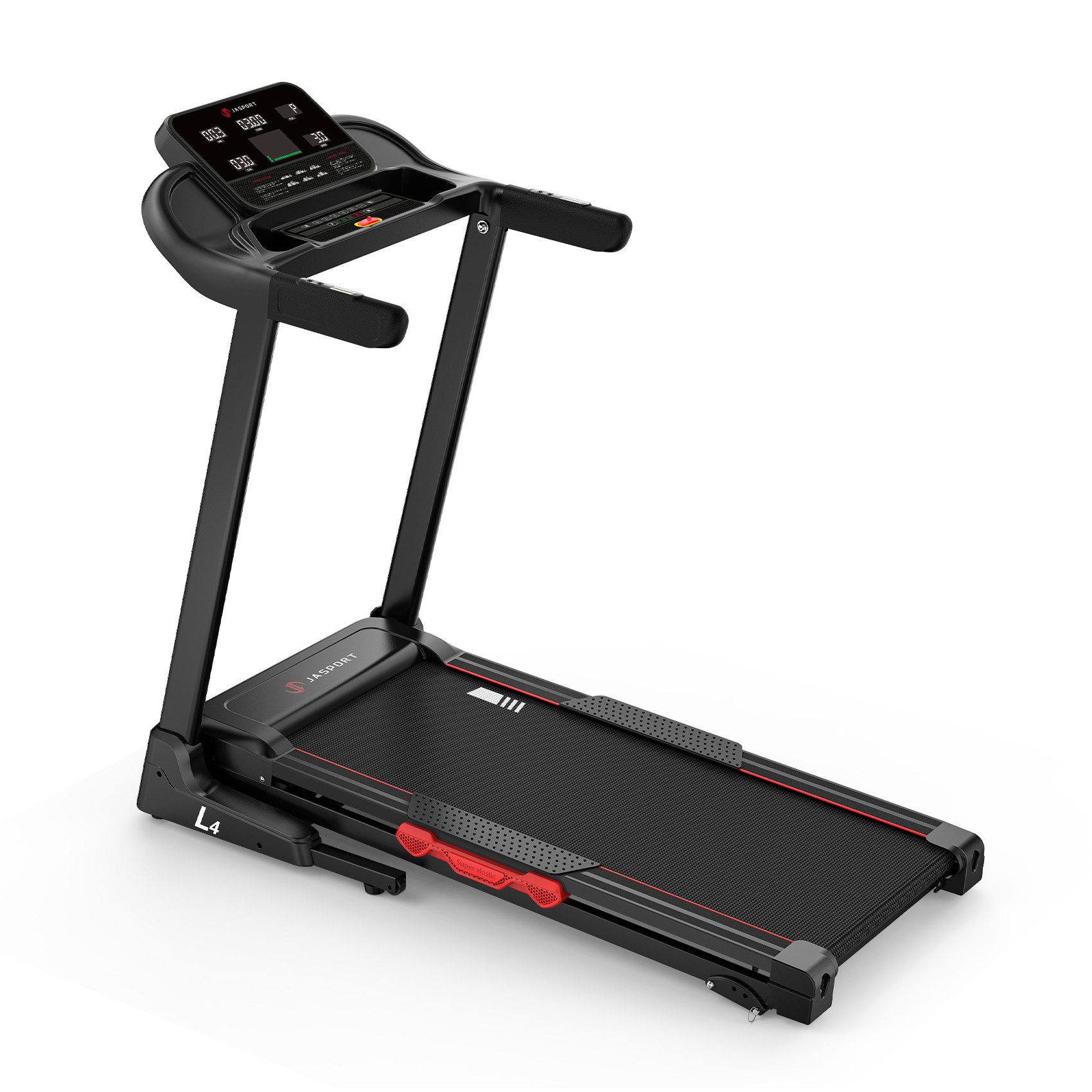 JASPORT Laufband JASPORT L4 Elektrisches Laufband klappbar, Klappbar, Kinomap & Zwift, 45 Programme, Dämpfung
