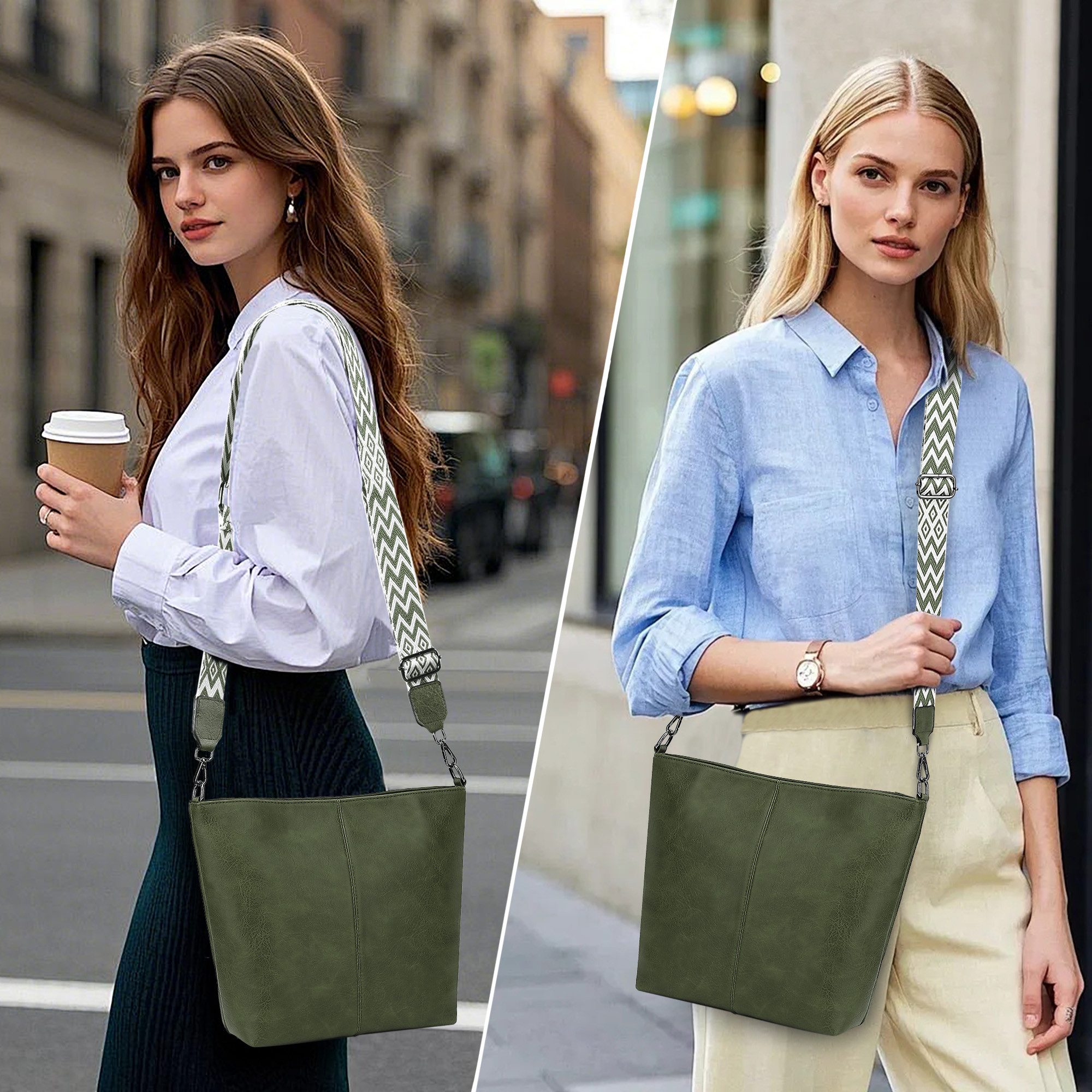 TAN.TOMI Schultertasche Damen Crossbody Bag Henkeltasche Mittel Umhängetasche, Mit Verstellbar Abnehmbar Für Pendeln Reise Campus Sport