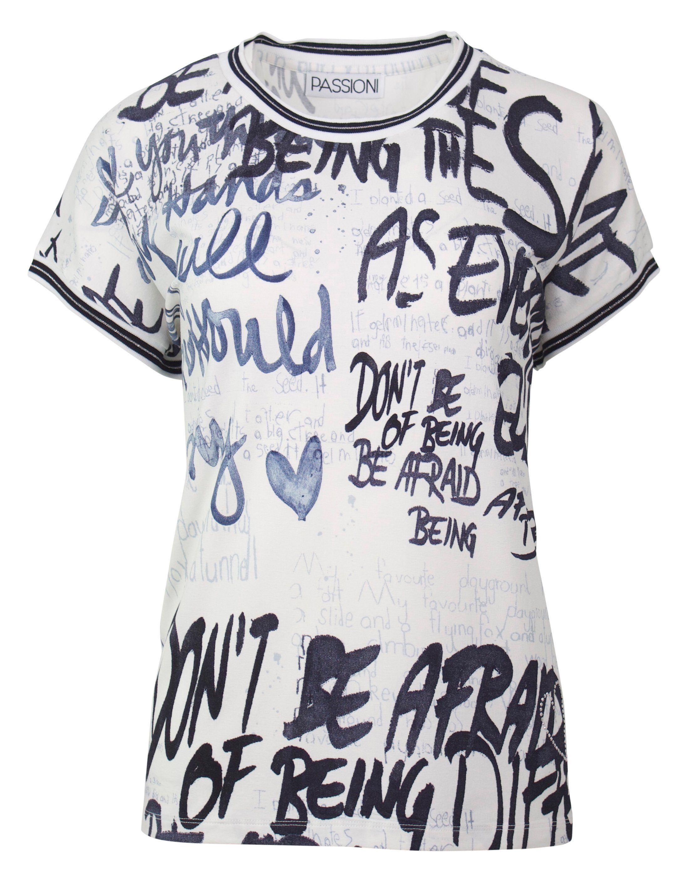 Damen Shirts Passioni Print-Shirt Shirt mit Letterprint mit Statementprint