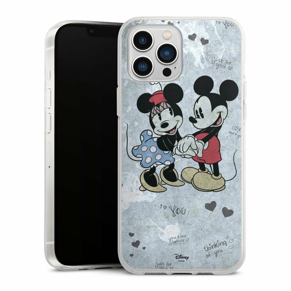 DeinDesign Handyhülle Disney Mickey & Minnie Mouse Vintage Mickey&Minnie In Love, Apple iPhone 13 Pro Max Silikon Hülle Bumper Case Handy Schutzhülle