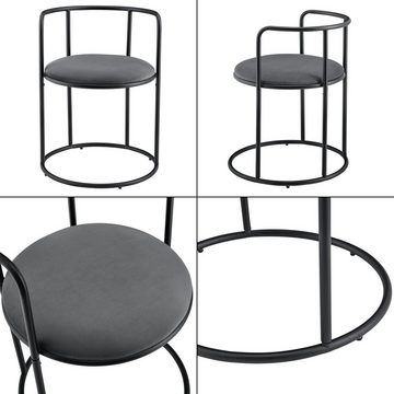 en.casa Sitzgruppe, (3-tlg), »Älvkarleby« Tischgruppe Beistelltisch mit 2 Stühlen Schwarz