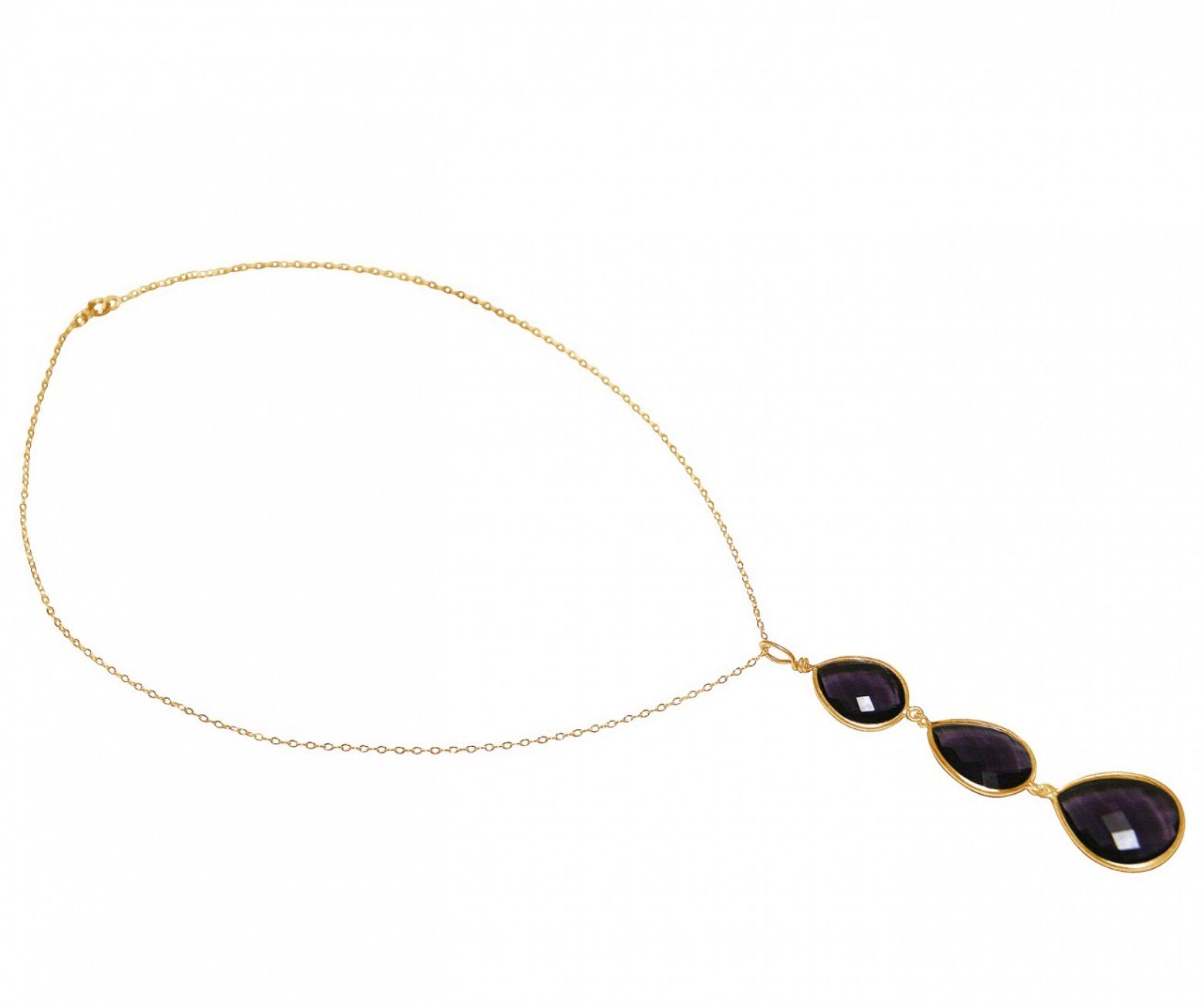 2. Bild von Gemshine Kette mit Anhänger »Amethyst Tropfen CANDY«, Made in Spain