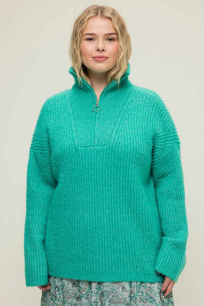 Studio Untold Troyer Troyer Pullover oversized Rippstrick Troyerkragen