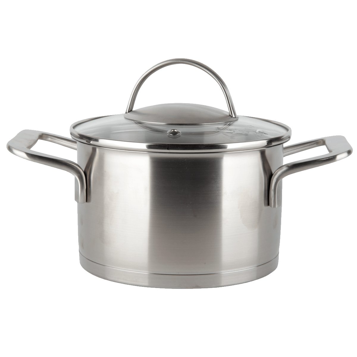 EUROHOME Fleischtopf Bratentopf mit Glasdeckel passgenau und induktionsgeeignet, Edelstahl (1-tlg., Kochtopf Edelstahl Ø16 cm), Topf alle Herdarten, Universaltop mit Messskala