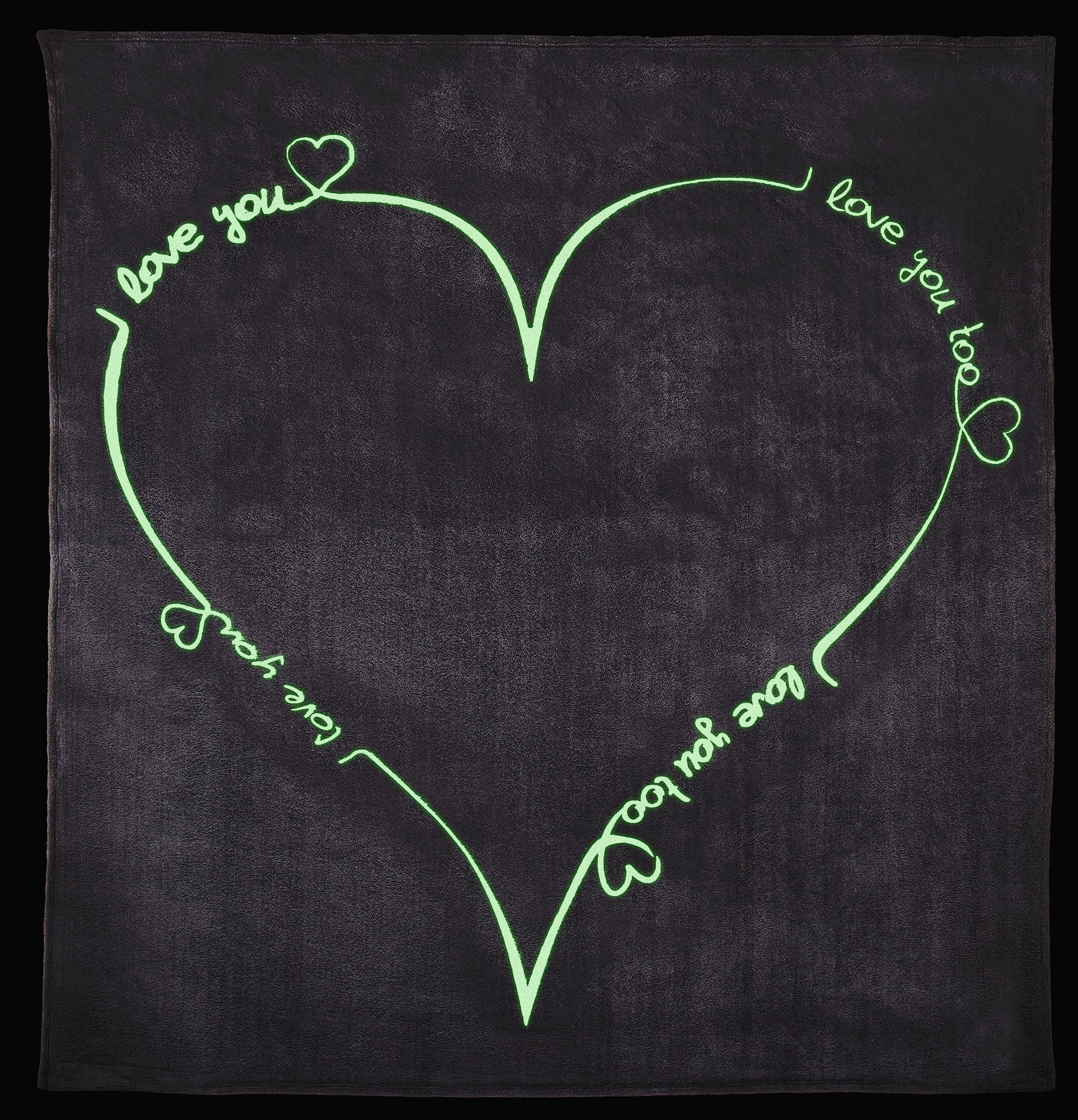 Wohndecke Love you (Glow in the Dark), One Home, Kuscheldecke flauschig warm und kuschelig weich