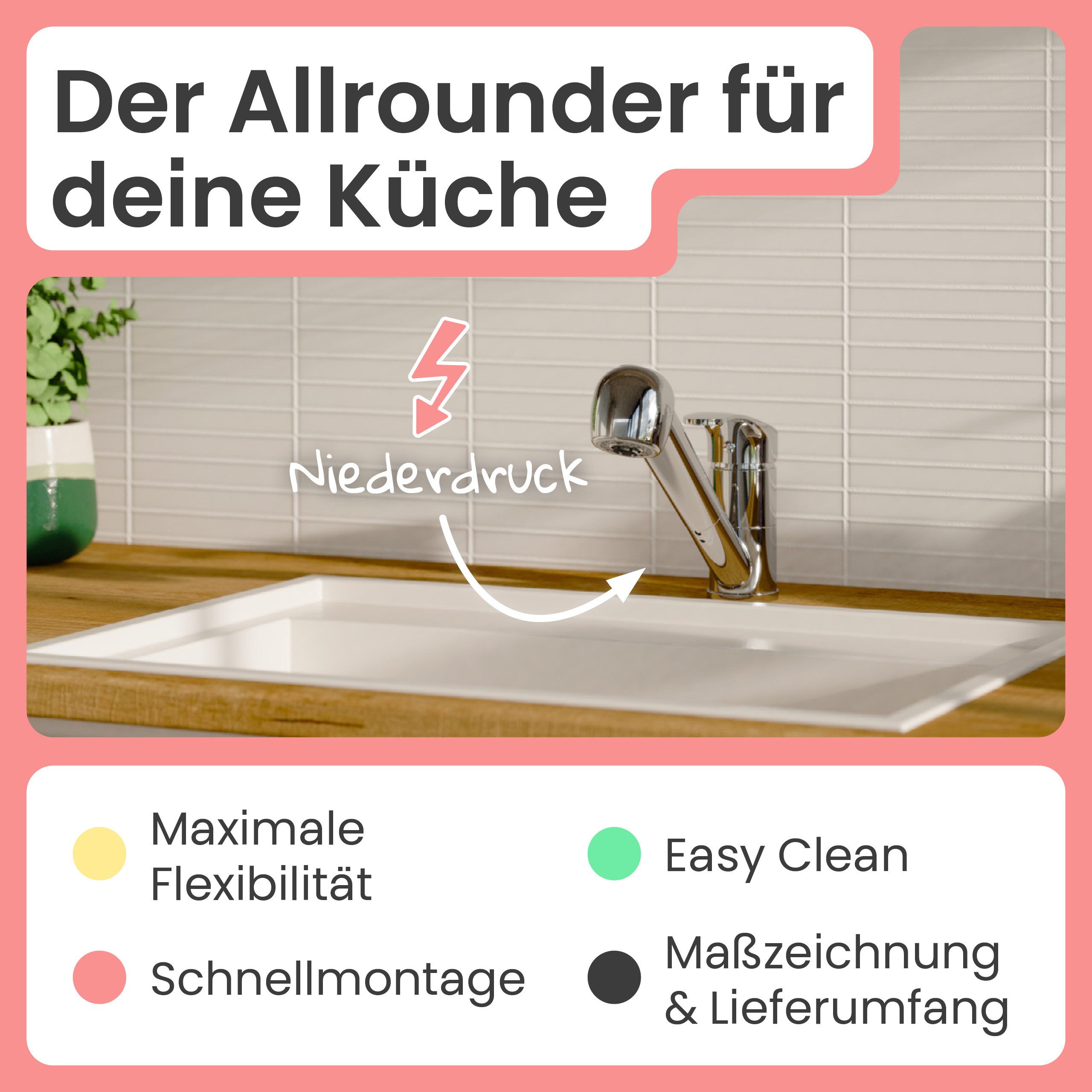 instmaier Spültischarmatur instmaier Elena, Wasserhahn Küche, Mit Geschirrb günstig online kaufen
