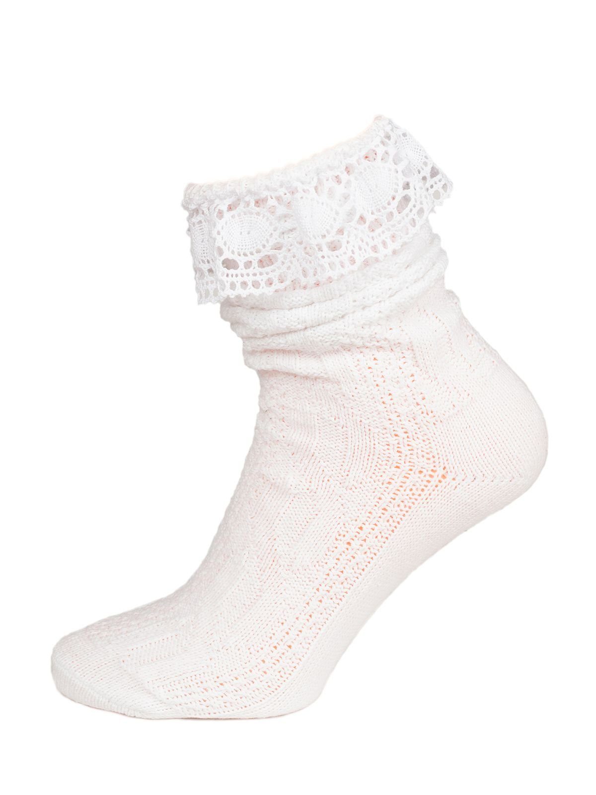 P.S. Schuhmacher Trachtensocken Socke CS530 mit Spitze weiss