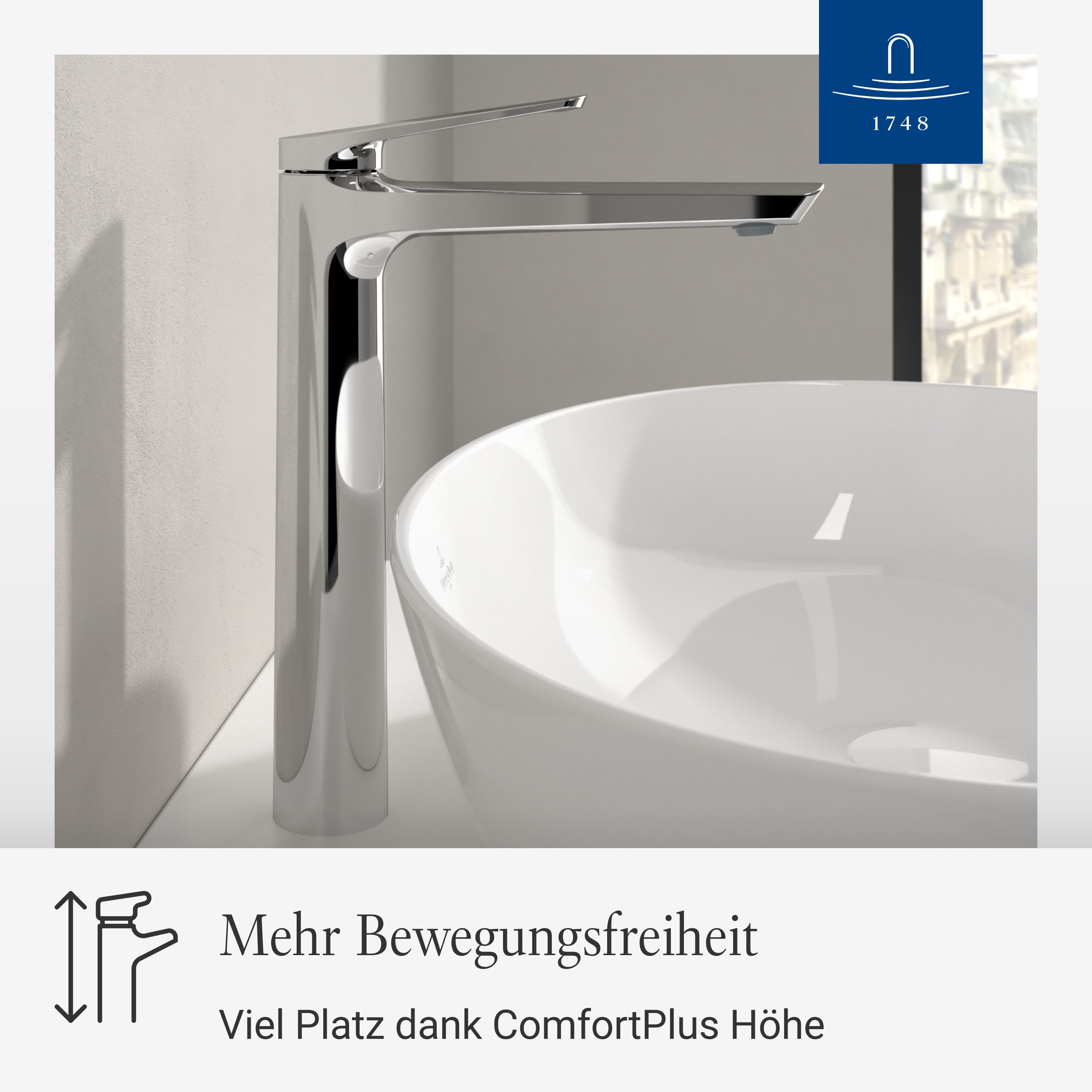 Villeroy & Boch Waschtischarmatur Wasserhahn Bad mit Keramikkartusche, Wasc günstig online kaufen