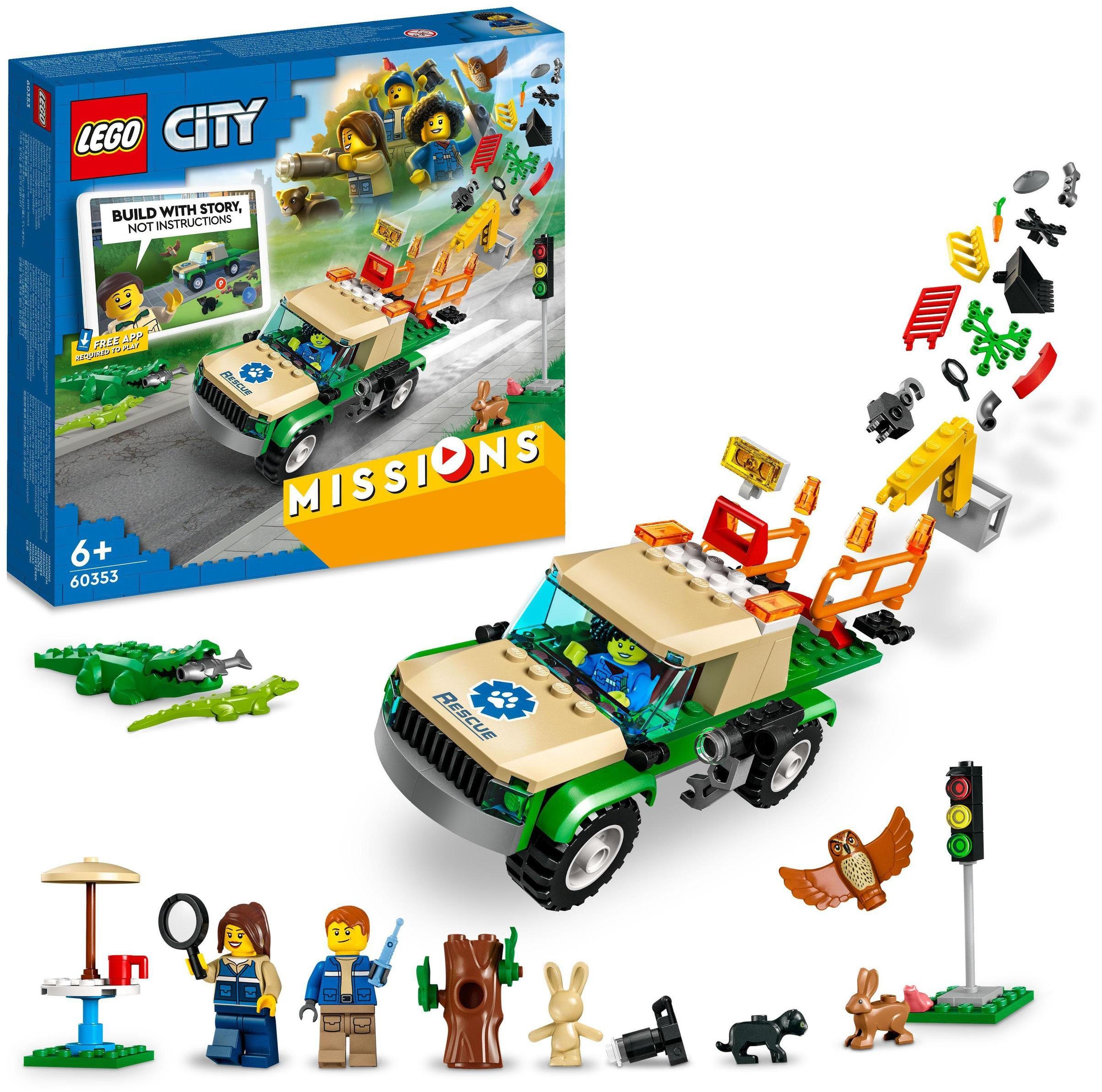 LEGO® Konstruktionsspielsteine Tierrettungsmissionen (60353), LEGO® City, (246 St), Made in Europe