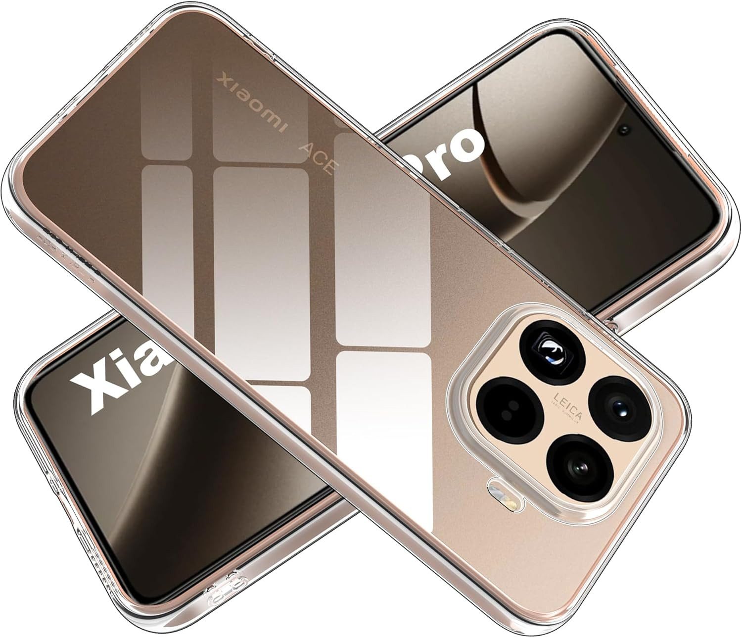 CLM-Tech Handyhülle Transparent für Xiaomi 15T / 15T Pro, TPU Gummi, Kratzfest, stoßsicher, schmutzabweisend