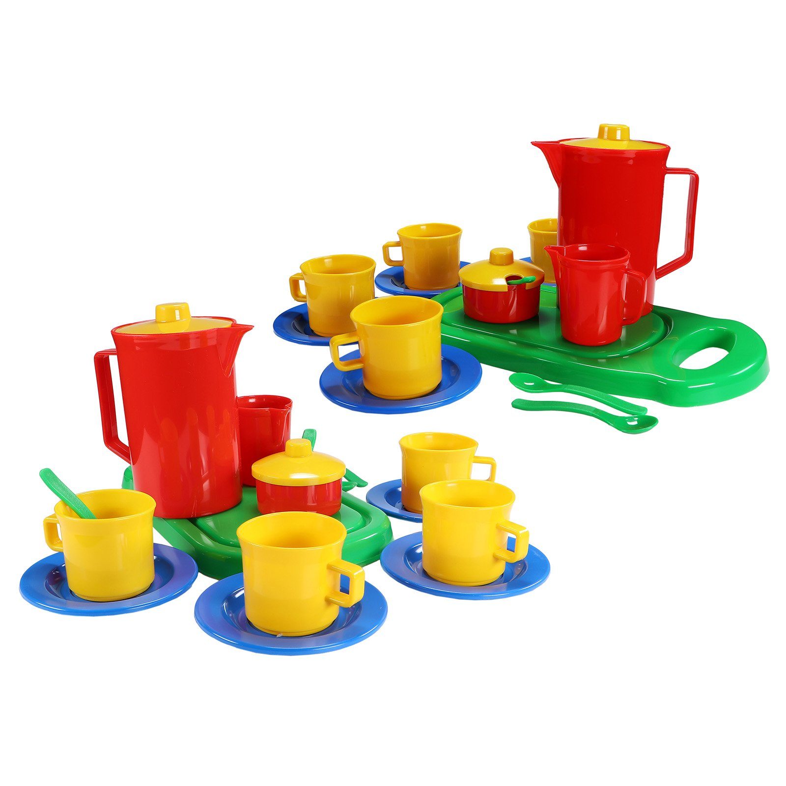 dantoy Kinder-Küchenset dantoy Kinder Kaffee Spielset 32 teilig Tassen Löffel Kaffeekanne Set, (32-tlg)