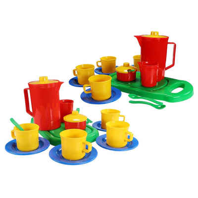 dantoy Kinder-Küchenset Kinder Kaffee Set mit Tassen Kännchen Brettchen 32 teilig 8 Personen
