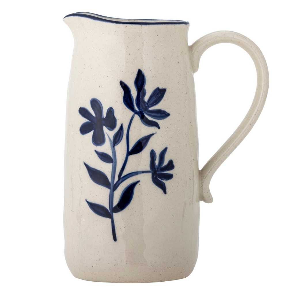 Bloomingville Karaffe Bloomingville Krug EIMY mit blauen Blumen Ranken Kanne