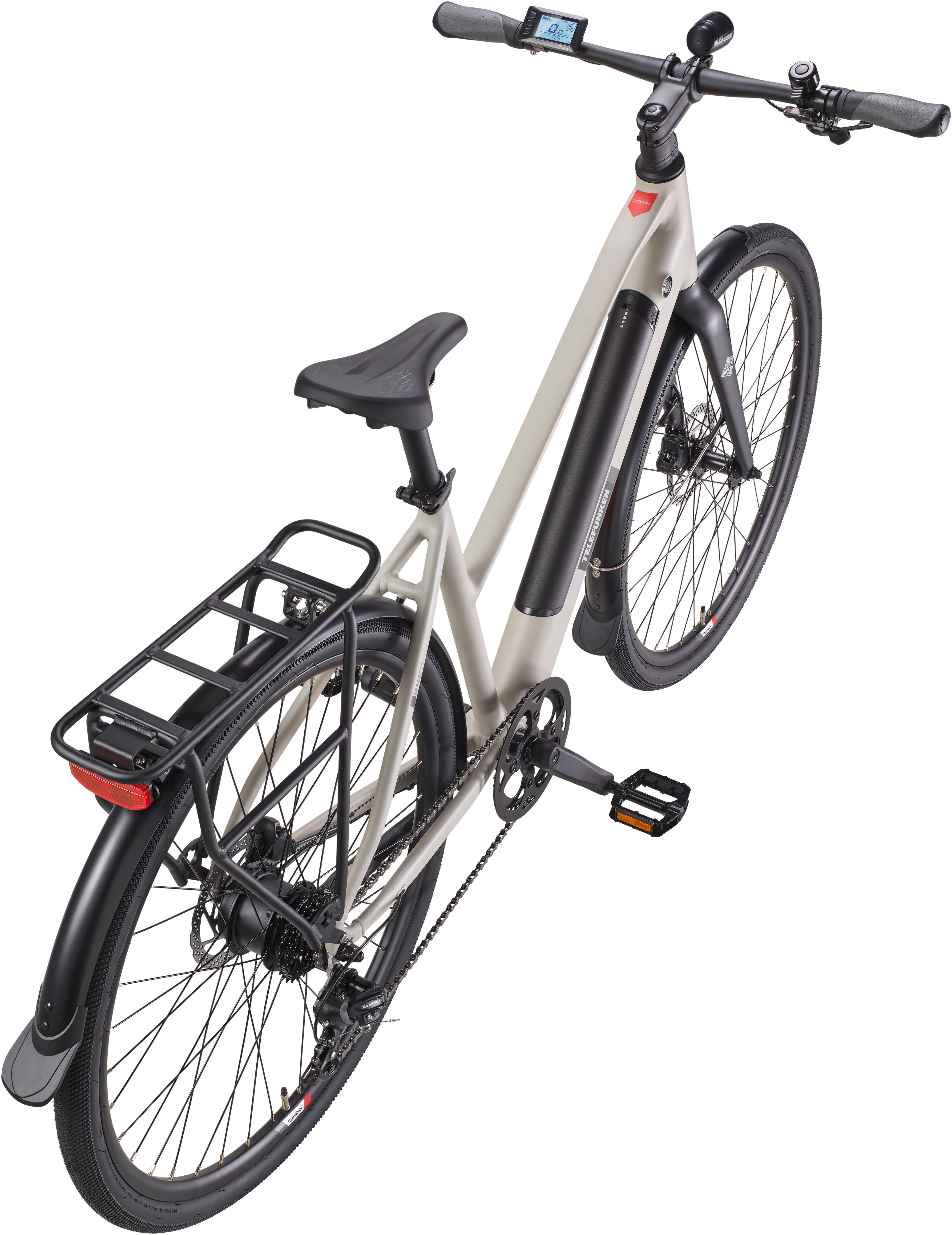Telefunken E-Bike Cityrad UH210 Damen, 7 Gang Shimano, Kettenschaltung, Heckmotor, 417,6 Wh, (28 Zoll, Straßenzulassung, Drehmomentsensor), Pedelec, Elektrofahrrad für Damen, Urbanbike