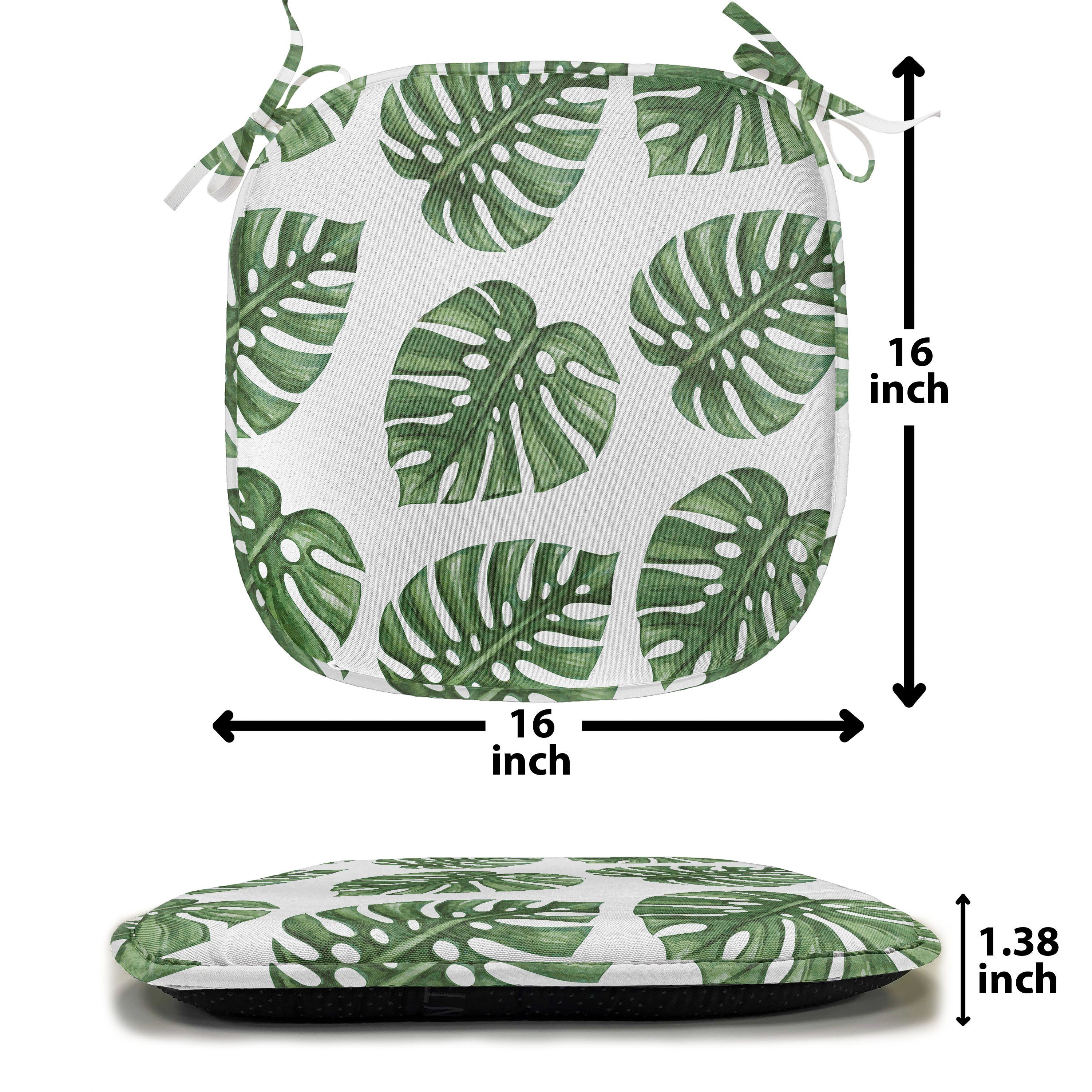 wasserfestes Natur Grünes Küchensitze, für Dekoratives Kissen Palmblätter Abakuhaus mit Riemen Blatt Stuhlkissen