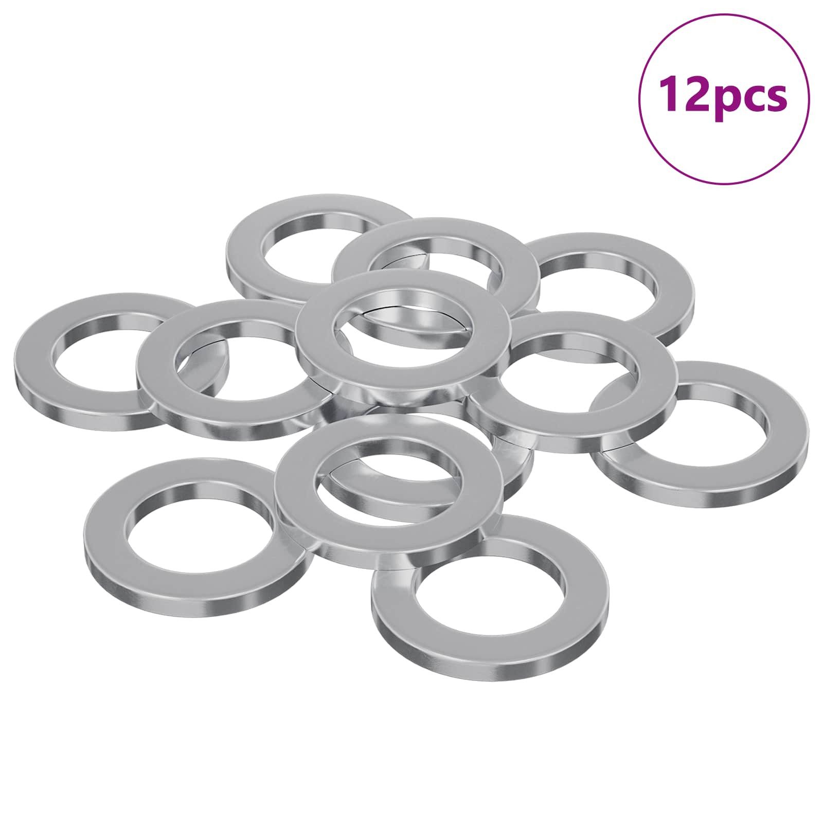 vidaXL Unterlegscheibe, Unterlegscheiben 12 pcs Silber 10 x 10 x 1,2 mm Eisen