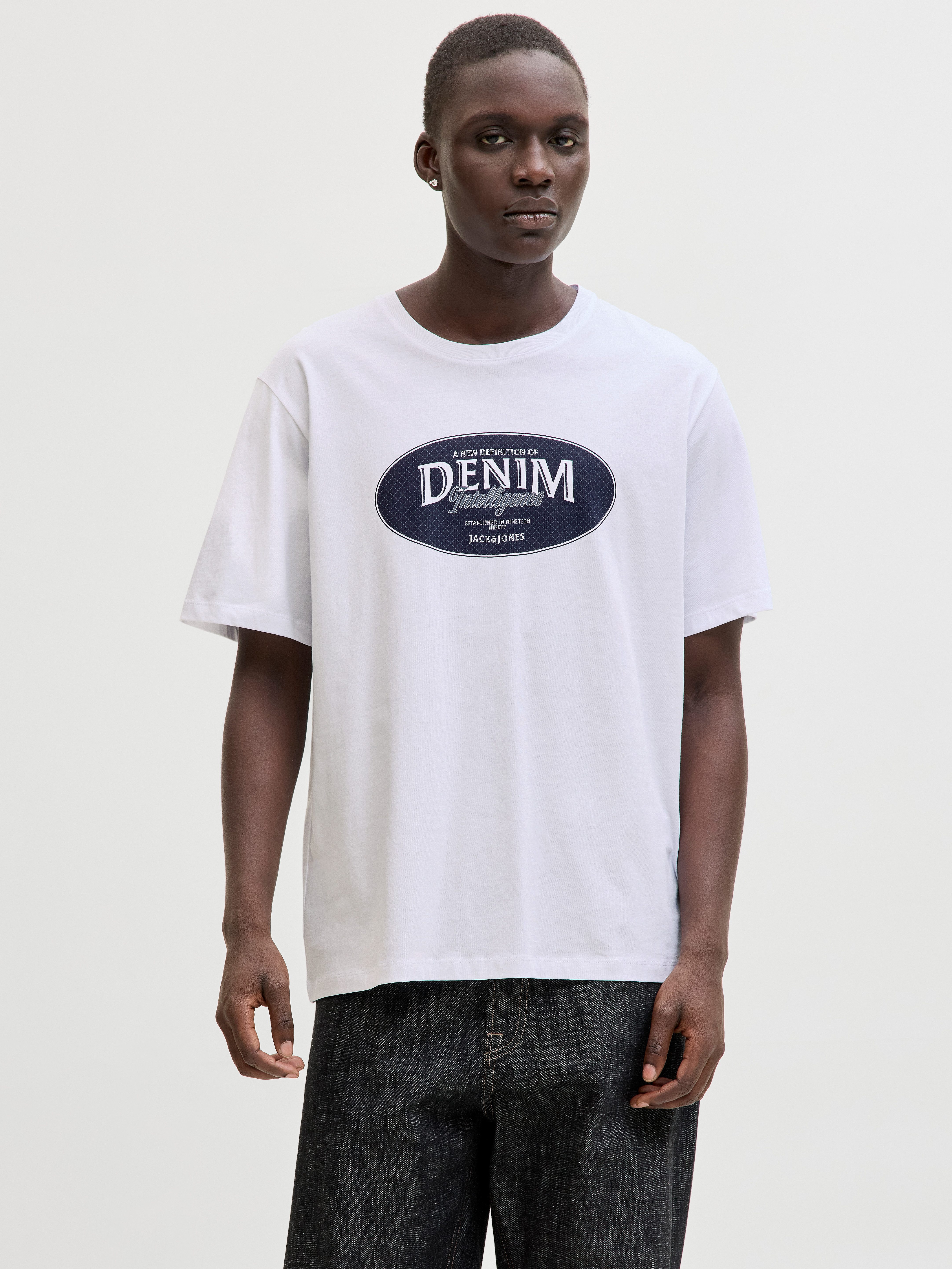 Rundhalsshirt JJEDOVER DENIM TEE SS O-NECK SN