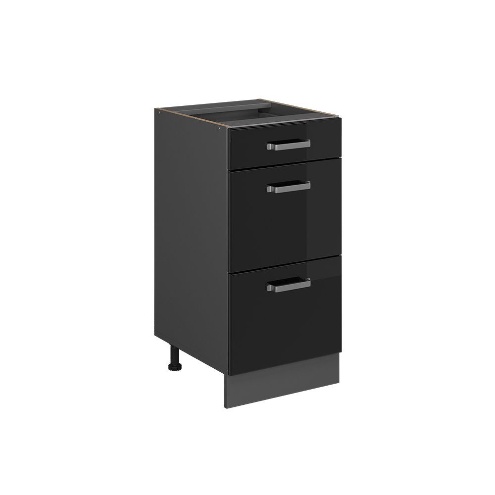 Vicco Unterschrank R-Line Schwarz Hochglanz/Anthrazit 40cm ohne Arbeitsplatte (1-St)