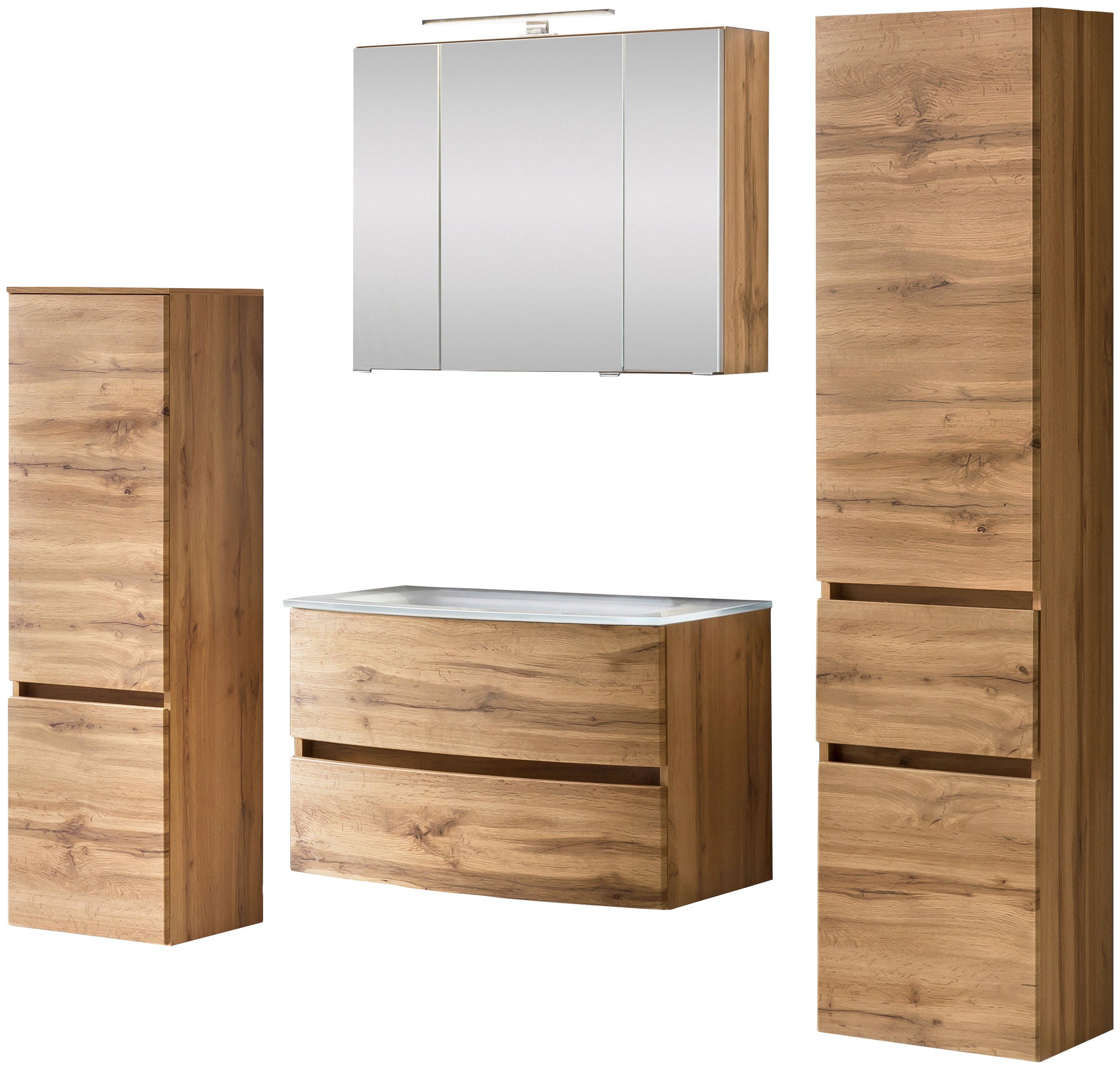 welltime Badezimmer-Set Kaunas, (Set, 4-St), Waschtisch-Set günstig online kaufen