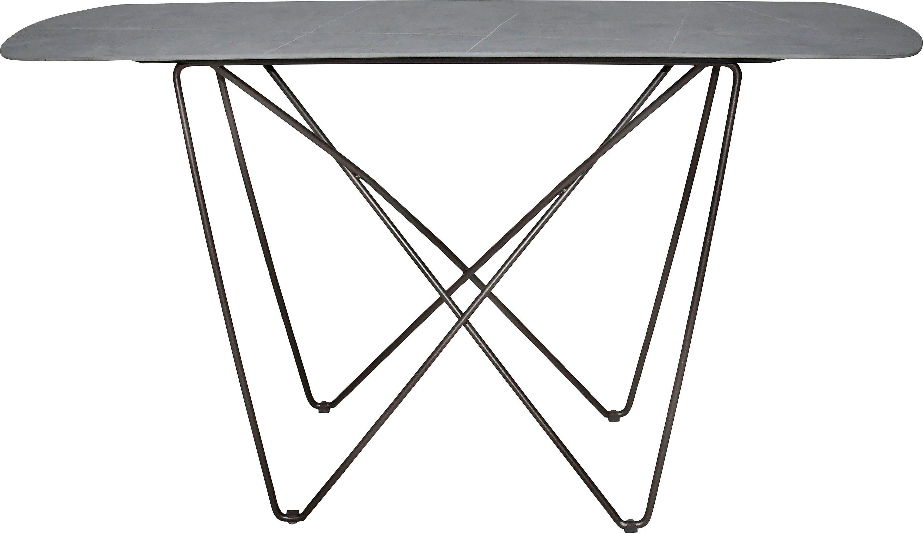 Leonique Konsolentisch LAYLA, Konsolentisch, rechteckig, schwarzes Gestell, Keramik, Marmoroptik