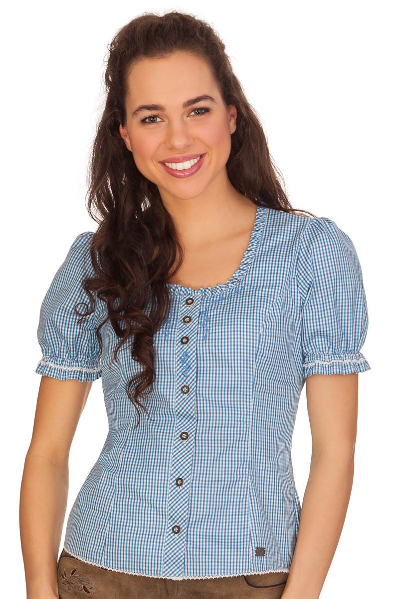 Spieth & Wensky Trachtenbluse Trachtenbluse - GRAFENAU - blau, rot