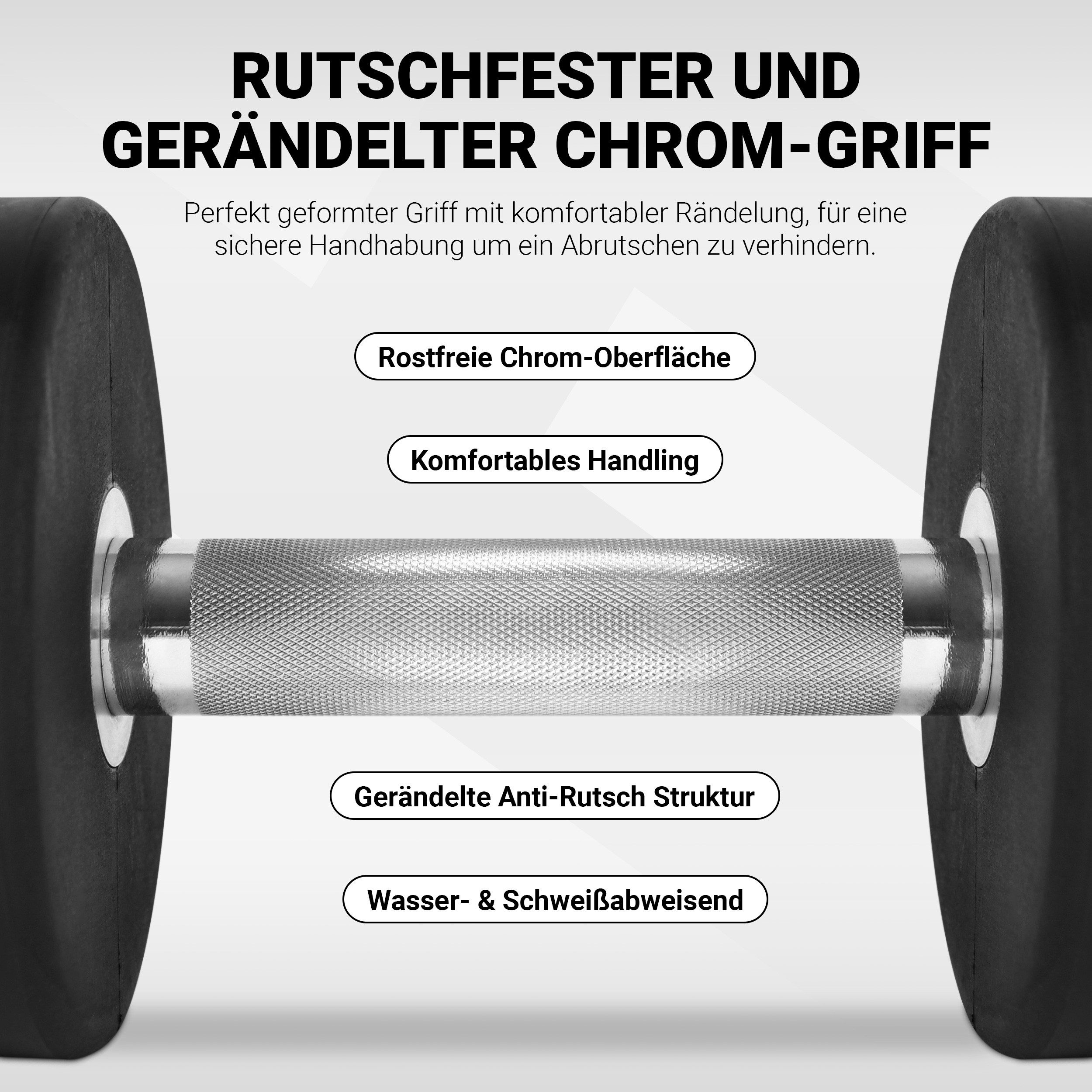 MSports® Hantel Rundhantel 2er Set, Gummi Kurzhantel Beschichtung 2,5-50 kg