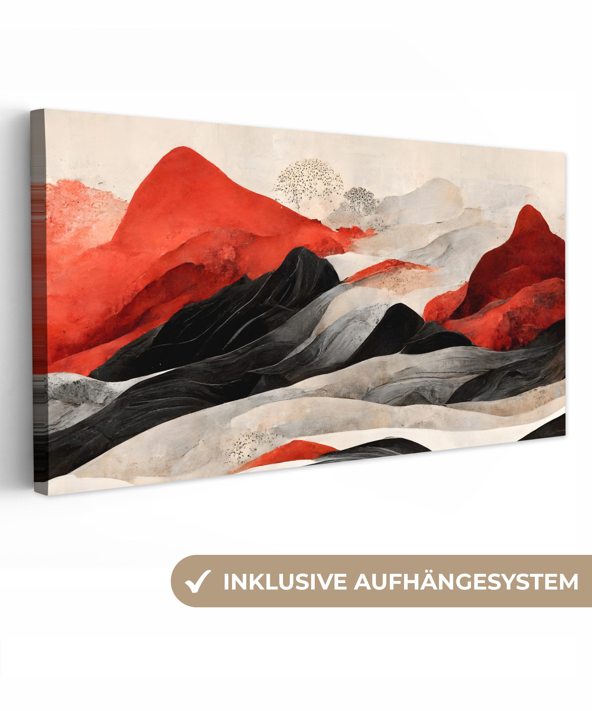 OneMillionCanvasses® Leinwandbild Panorama Kunst - Berge günstig online kaufen