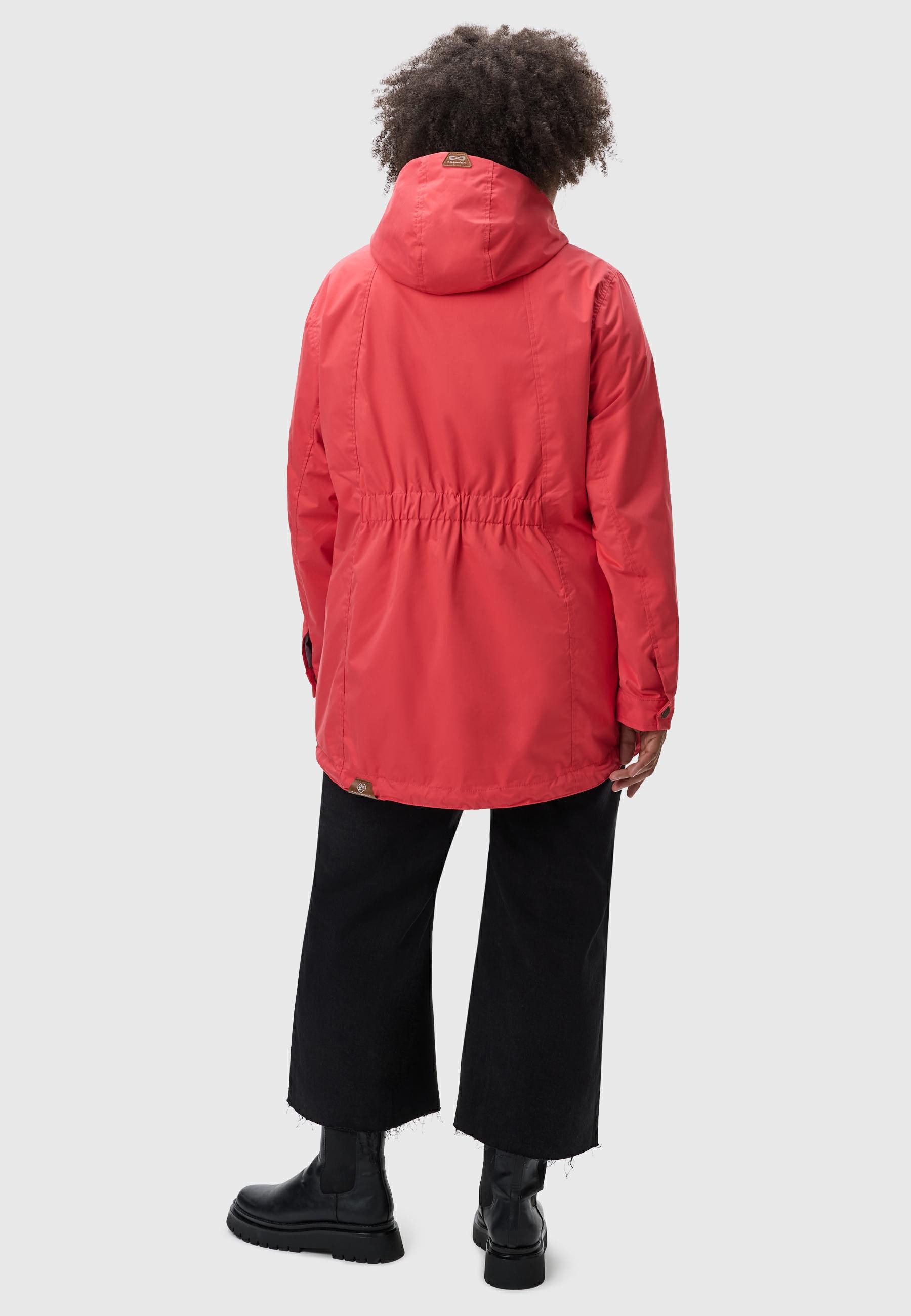 Ragwear Outdoorjacke Zuzka stylische Übergangsjacke mit großer Kapuze