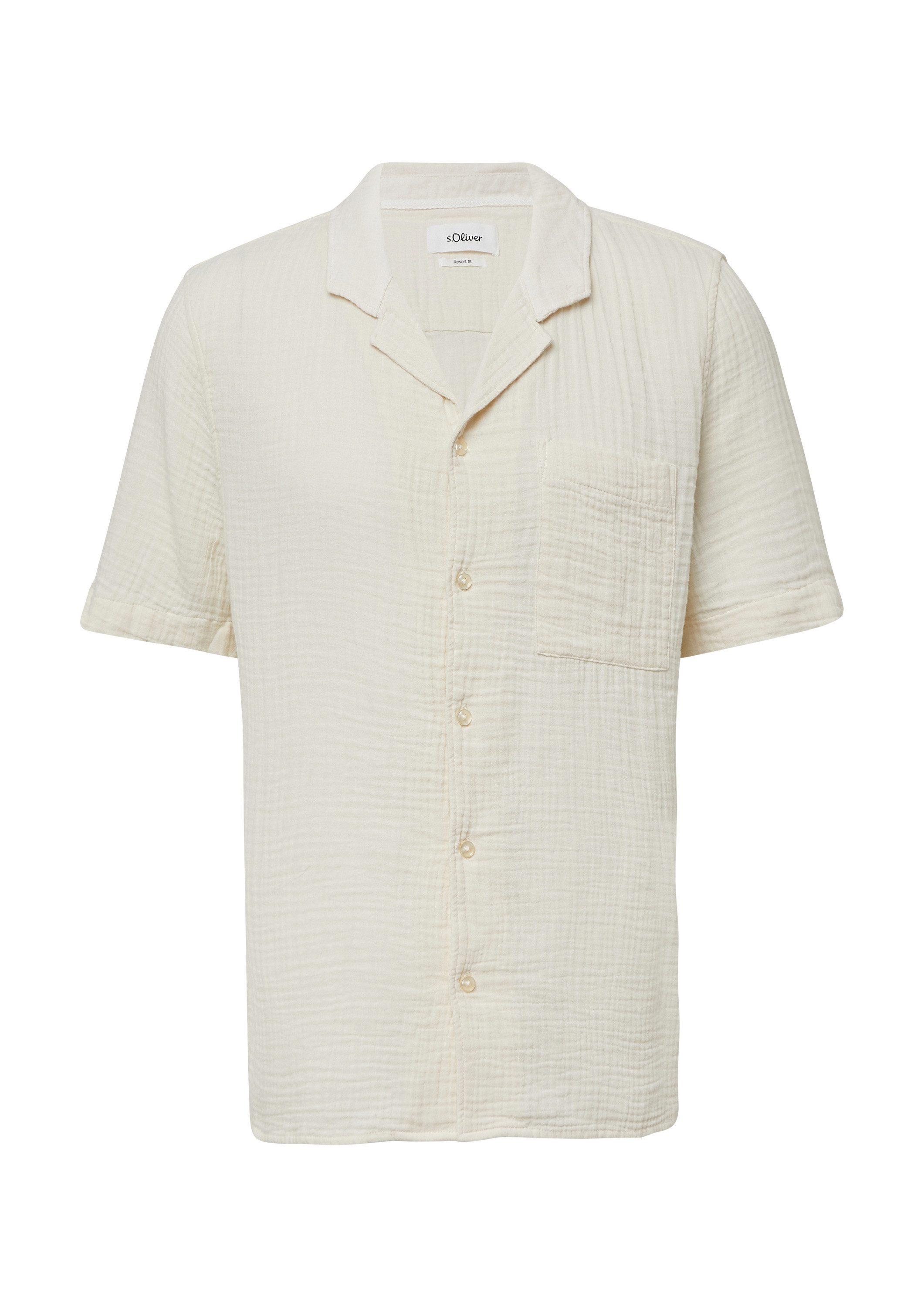 s.Oliver Kurzarmhemd Hemd Resort Fit: Luftiges Kurzarmhemd aus Musselin günstig online kaufen