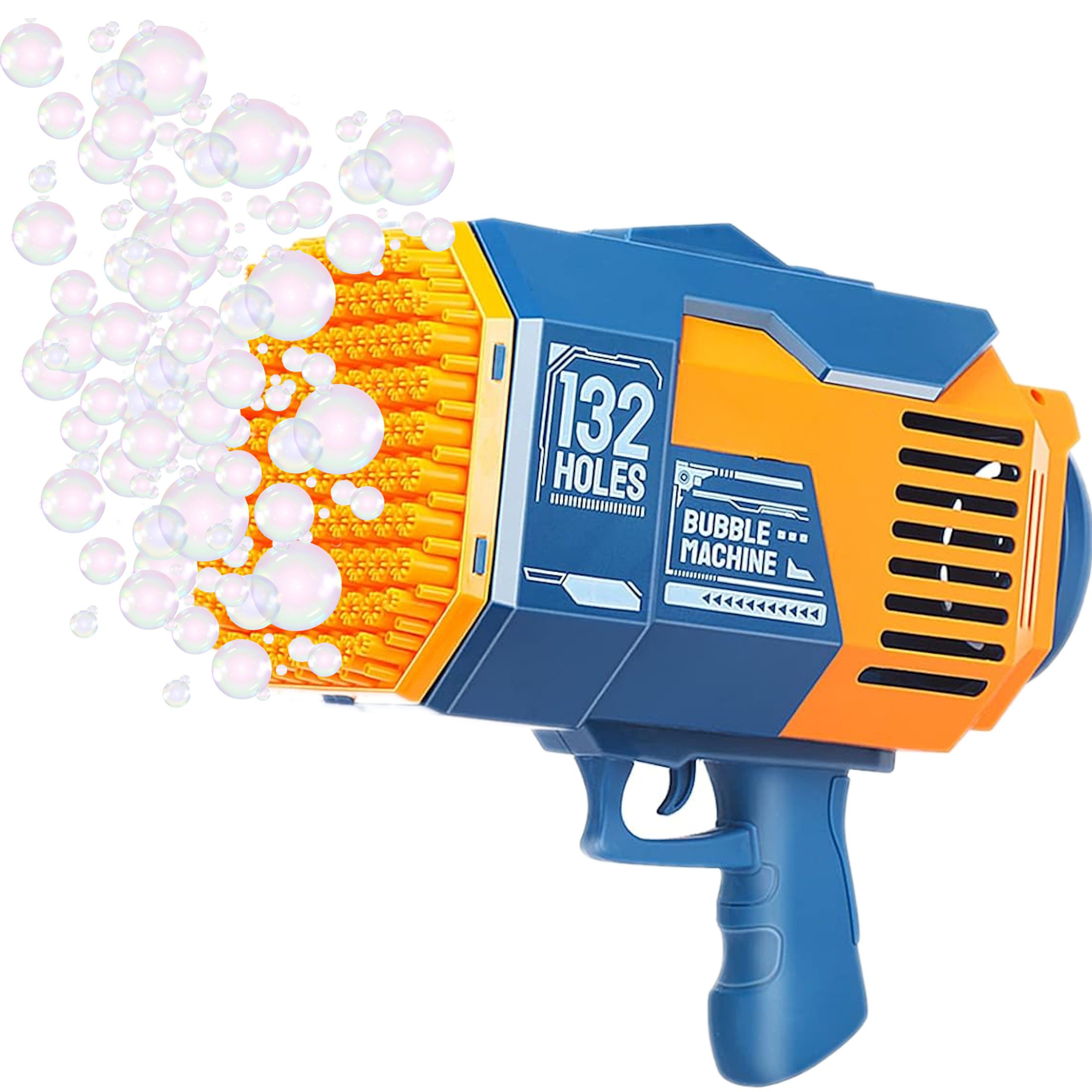 COIL Seifenblasenpistole Seifenblasenmaschine, Automatischer Bubble Machine, 1000+ Blasen/Minute, LED, USB-Kabel, 132 Löcher, 2x100 ml