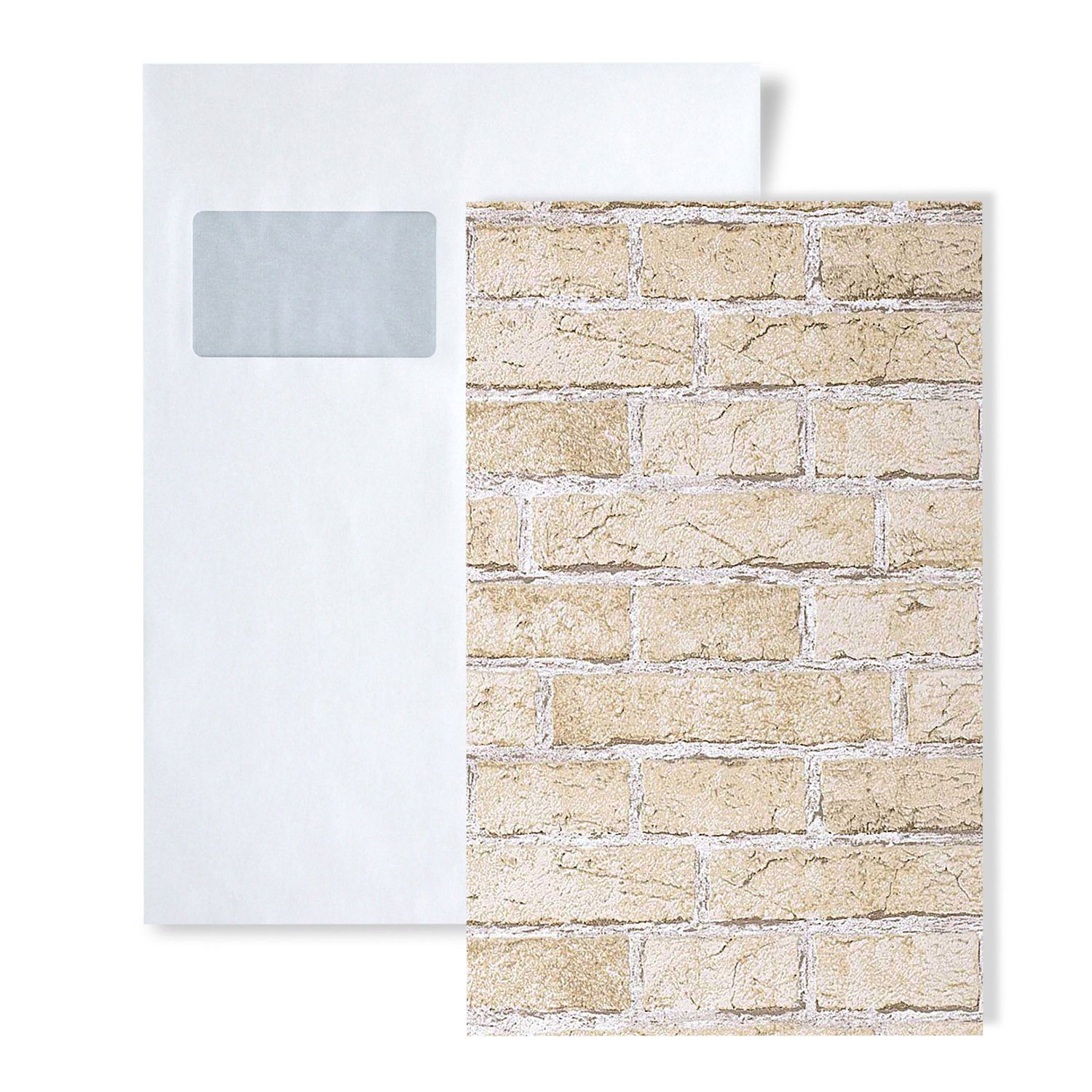 Edem Papiertapete 1 MUSTERSTÜCK S-583-20 DIN A4 MUSTER der Steinoptik Tapete, matt, 3D-Optik, naturalistisch, Stein-Optik, (1 Musterblatt, ca. A5-A4), sand-beige