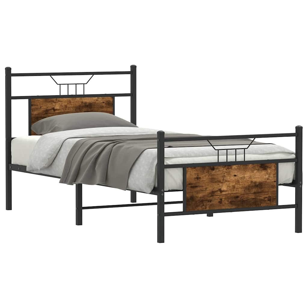 vidaXL Bett Bettgestell ohne Matratze Räuchereiche günstig online kaufen